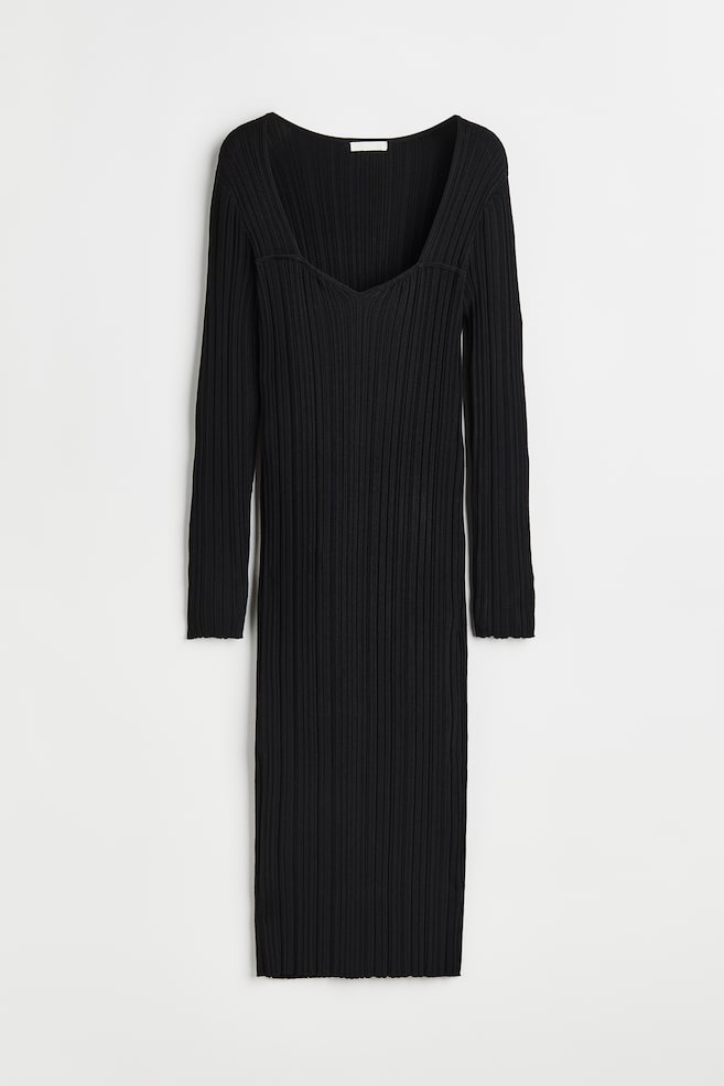 MAMA Rib-knit dress - Black - 1