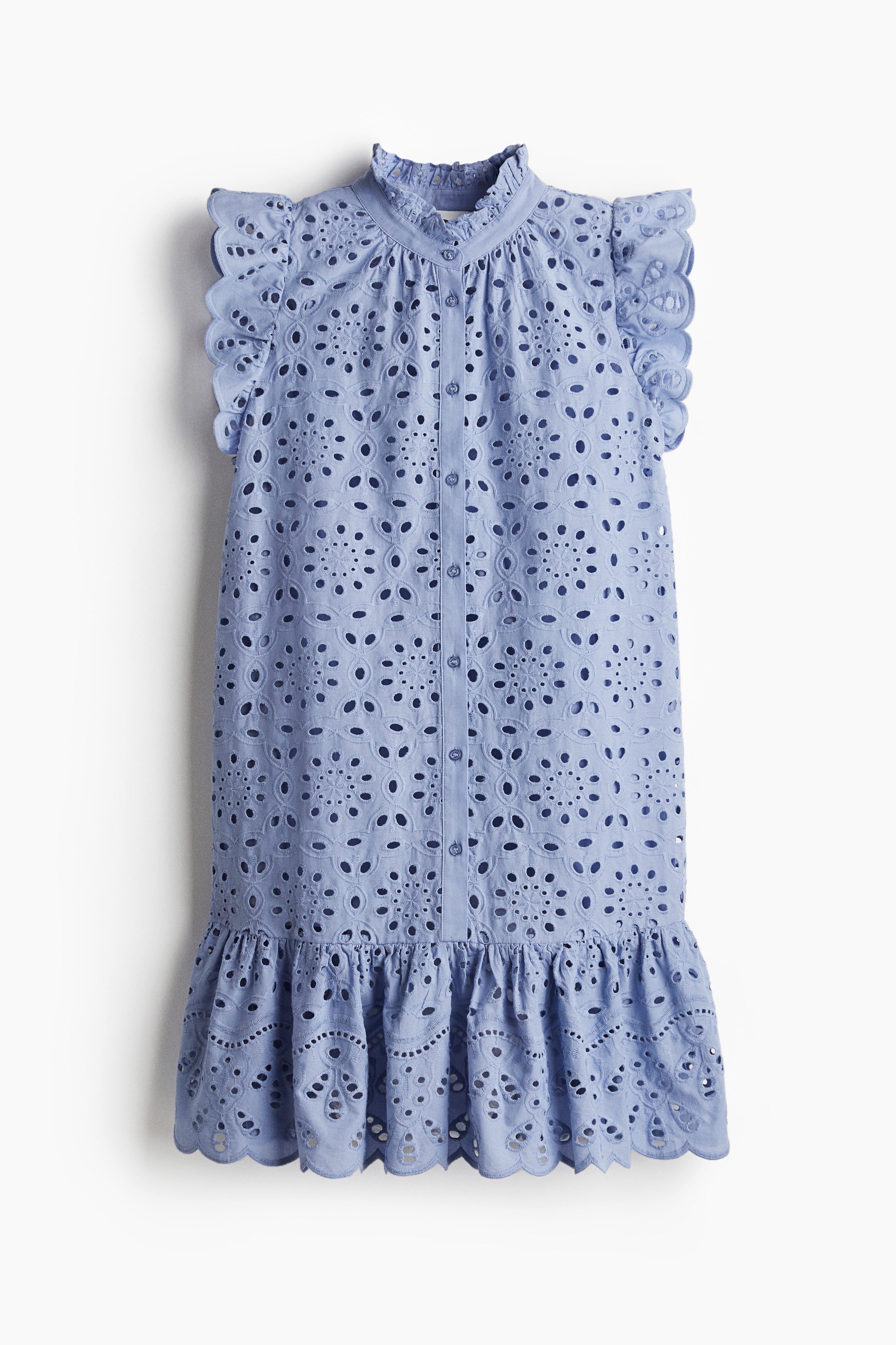 Φόρεμα με τρυπητό κέντημα - Γαλάζιο/Ανοιχτό τιρκουάζ/Λευκό/Κόκκινο/Μαύρο