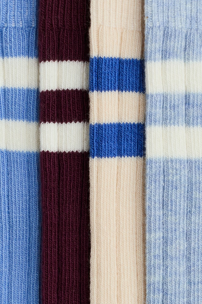 Set de 4 perechi de șosete-Albastru/roșu-închis - 3