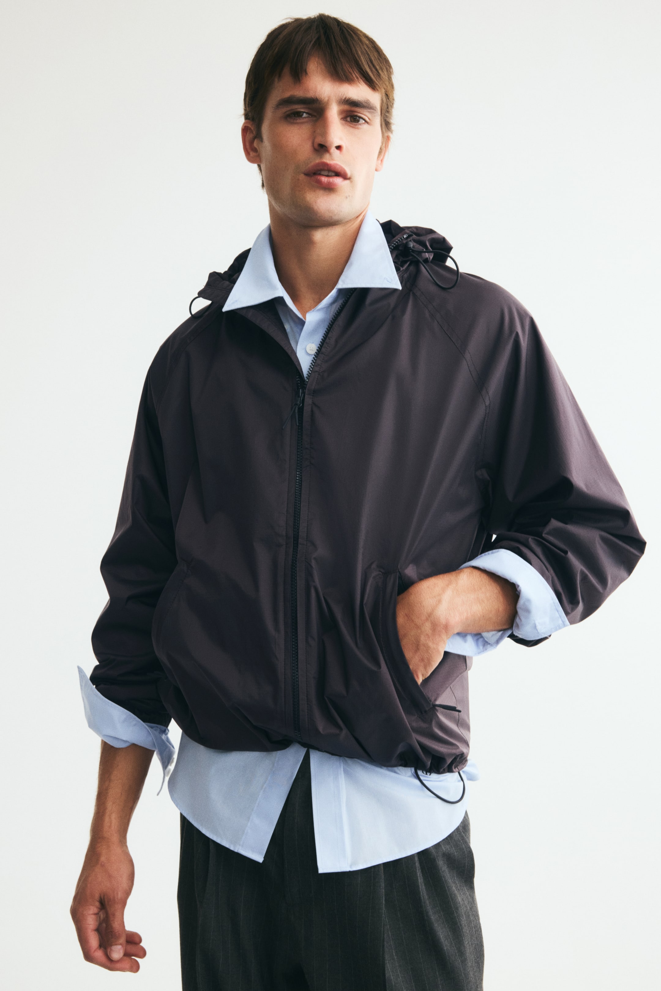 View larger image: Nylon windbreaker - Dark brown - Men | H&M IN 1