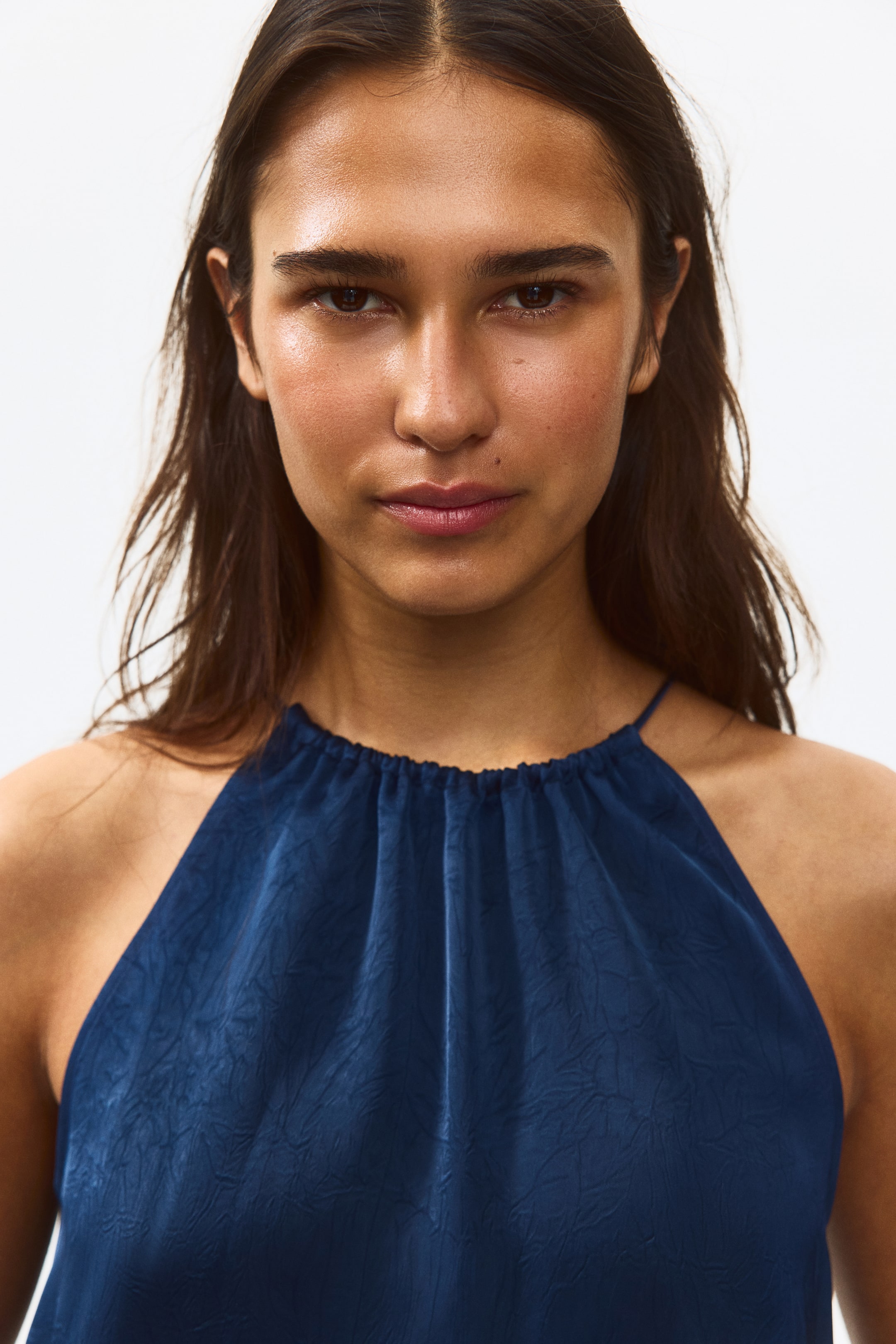 Haut froissé en satin