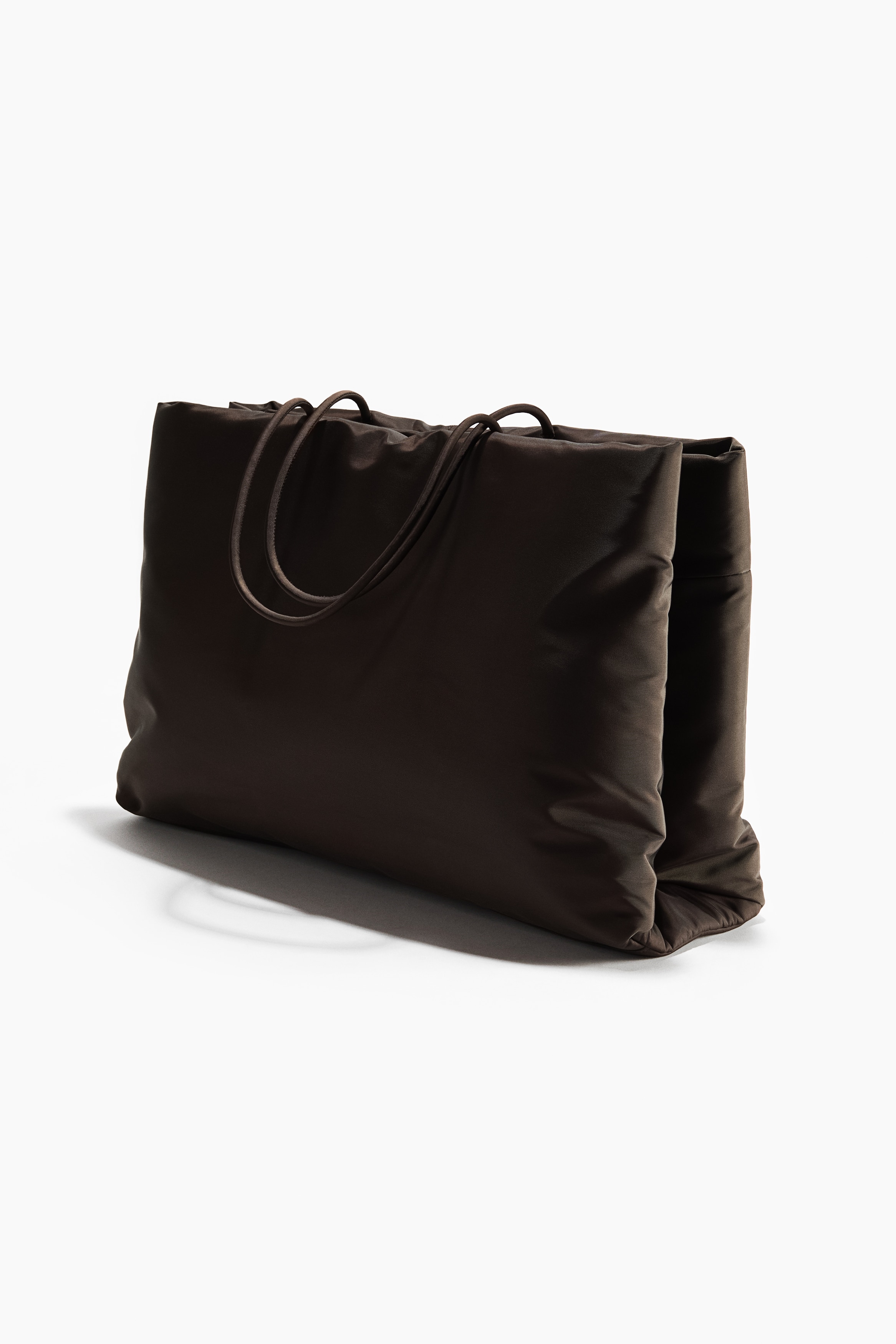 Extra-large padded shopper - Dark mole