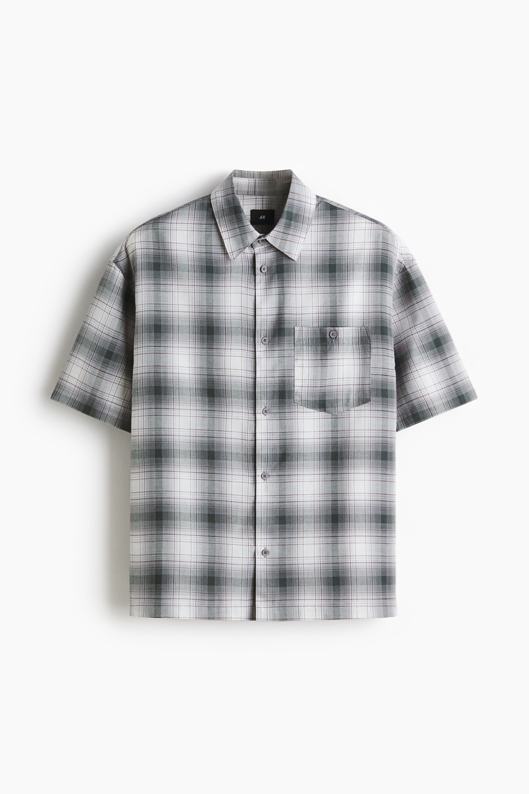 View larger image: Regular Fit Shirt - Dark grey/Checked - Men | H&M SG 1