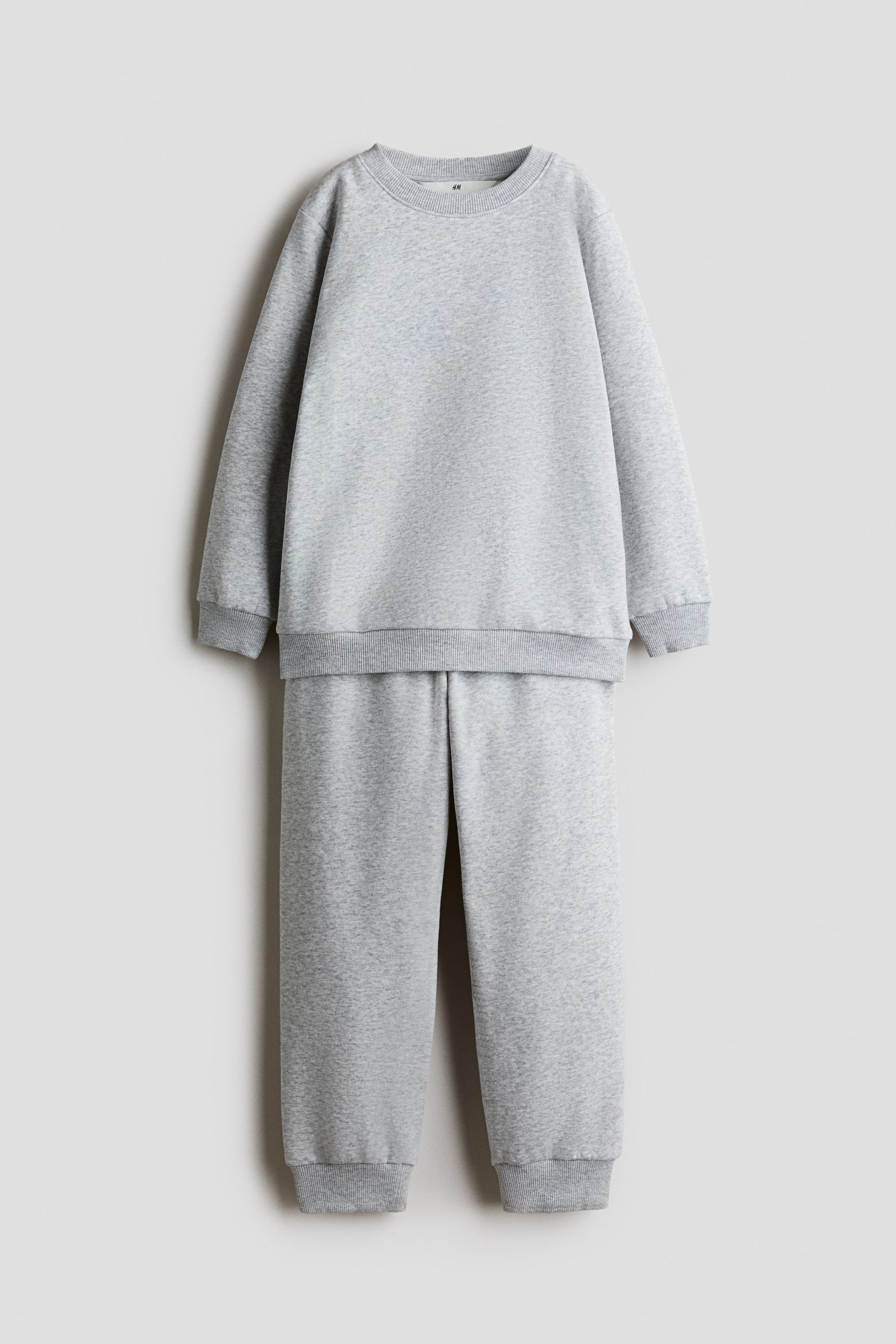 查看大圖: 2件組刷毛內裡運動套裝 - Light grey marl - Kids | H&M HK 1