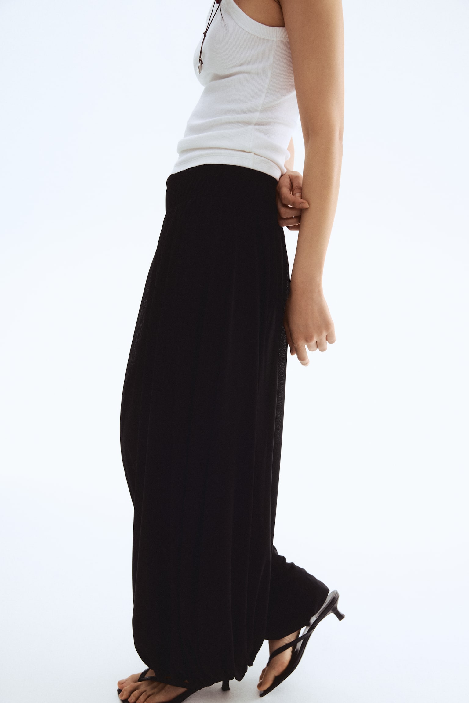 Paçaları Balon Kesimli Pantolon - Siyah - 4