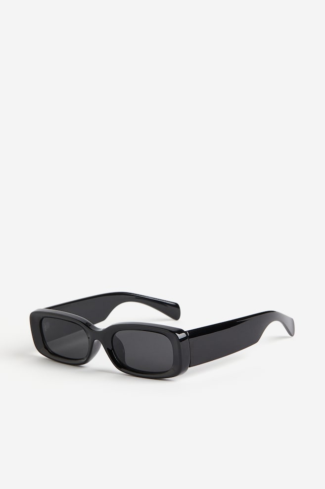 Rektangulära solglasögon - Svart/Brun - 4
