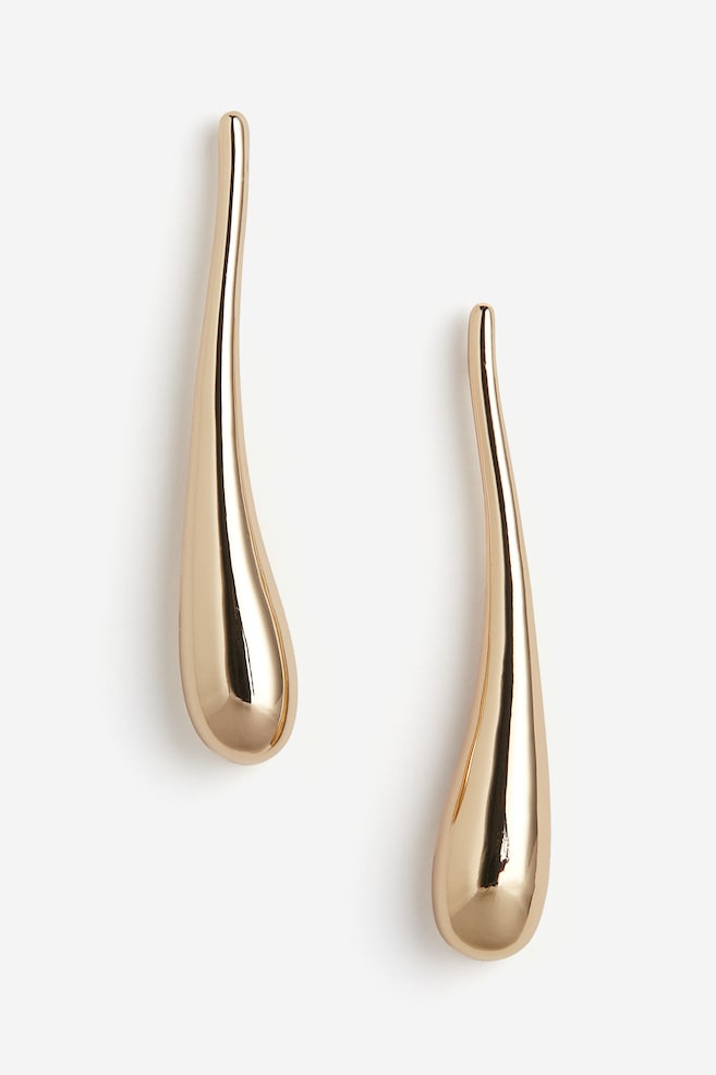 Drop-shaped earrings - Gold-coloured/Silver-coloured - 3