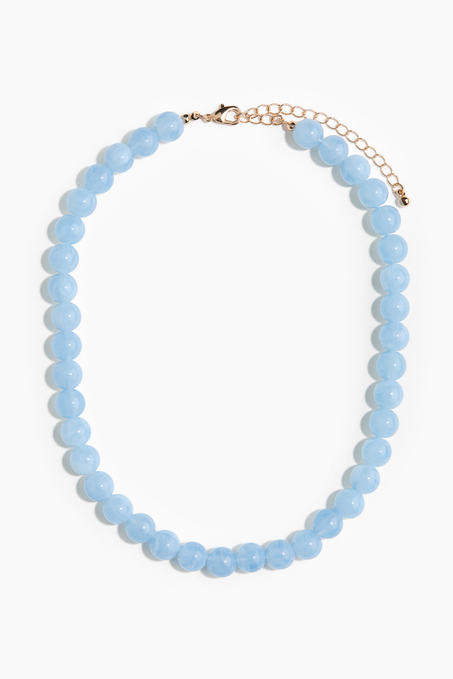 Beaded Necklace - Light blue/Dark brown