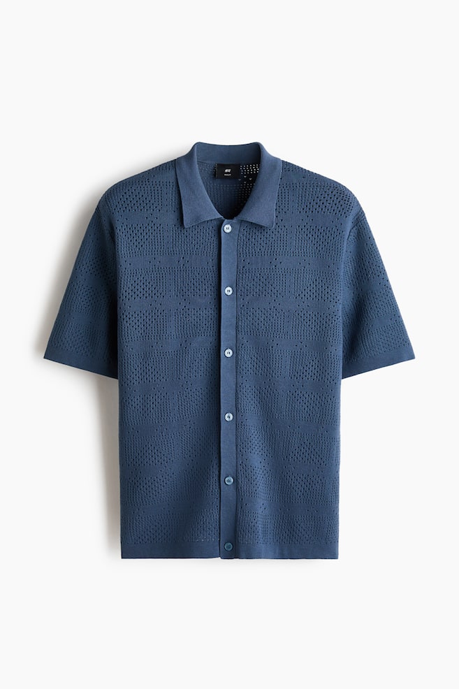 Regular-Fit Knit Shirt - Dusty blue/Black - 1