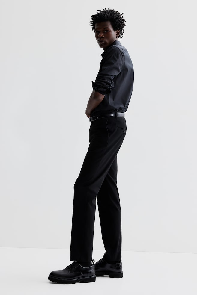 Skjorte med stretch Slim Fit - Sort/Lyseblå/Hvid - 6