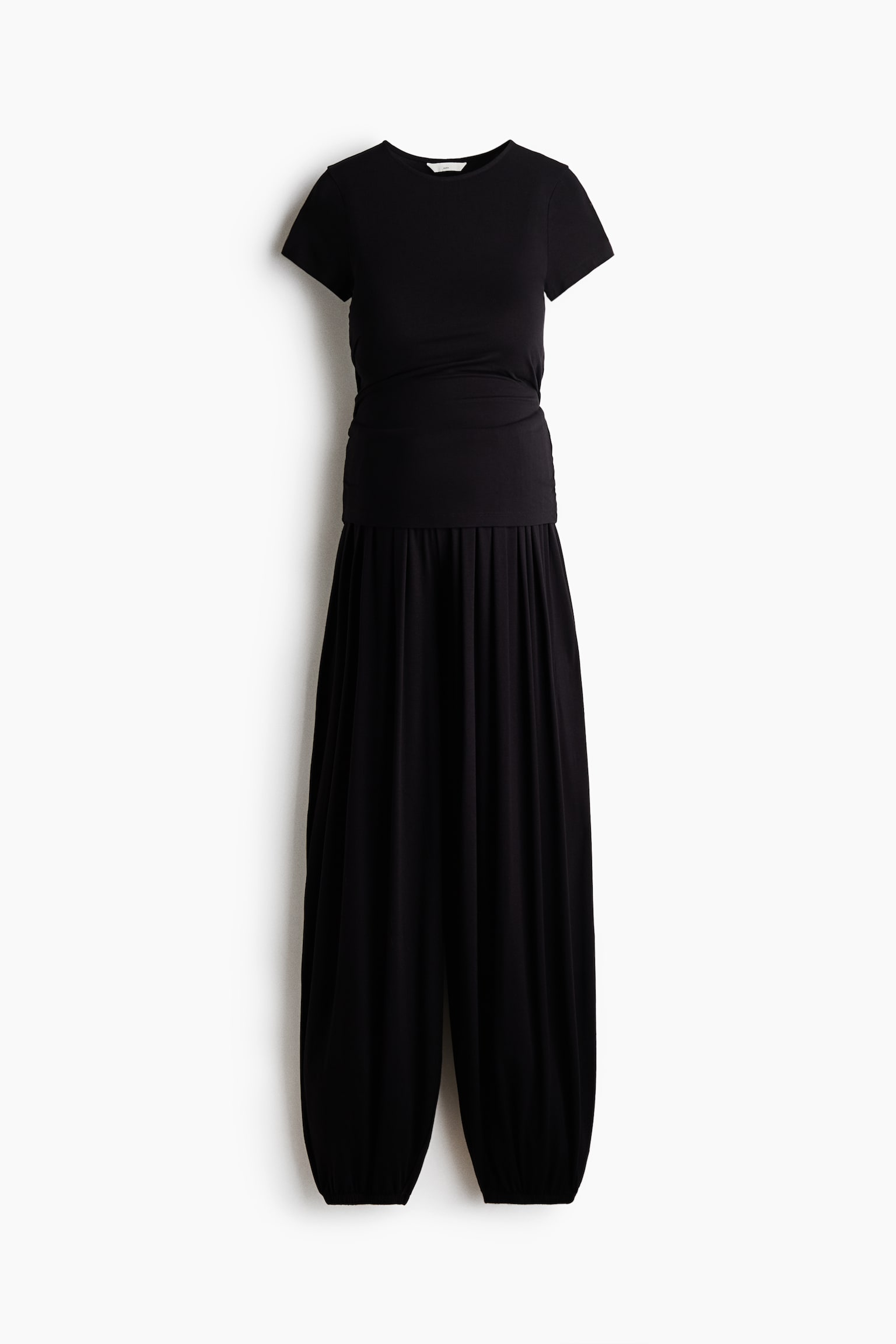 MAMA 2-piece viscose jersey set - Black/Light beige - 1