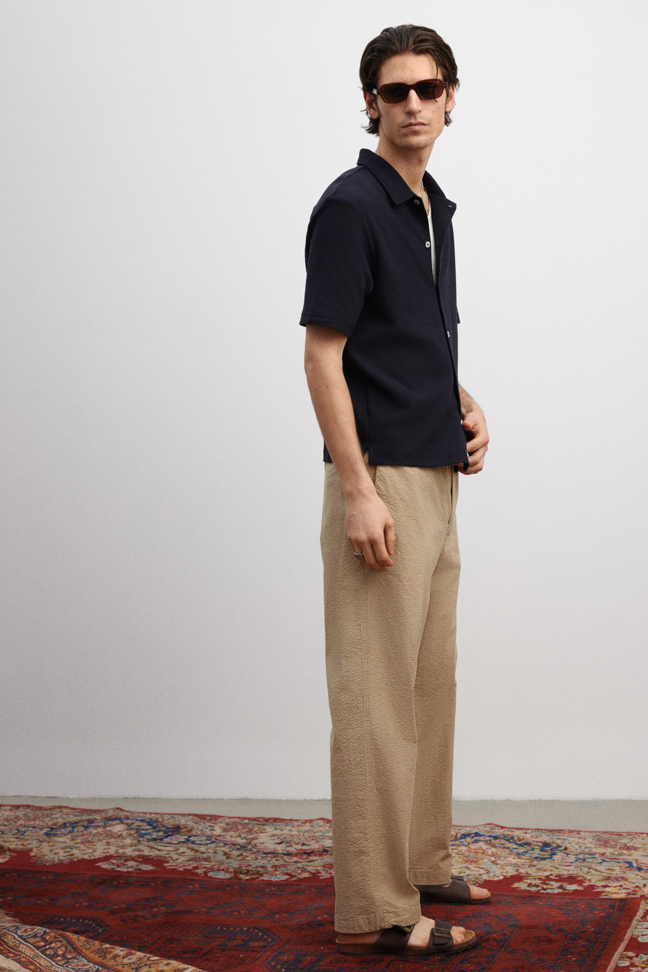 Relaxed-Fit Seersucker Pants