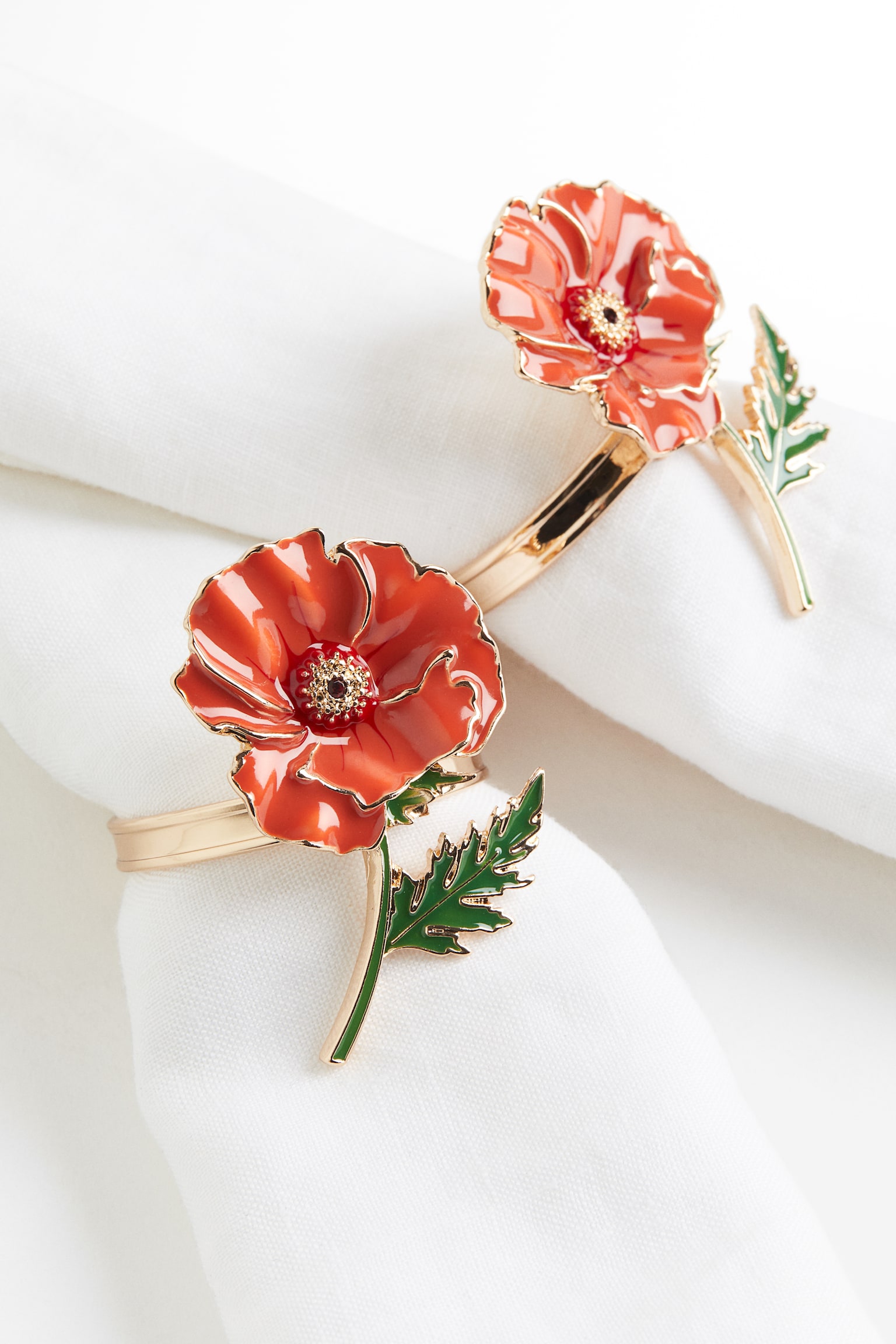 2-pack metal napkin rings - Gold-coloured/Red/Gold-coloured/White - 2