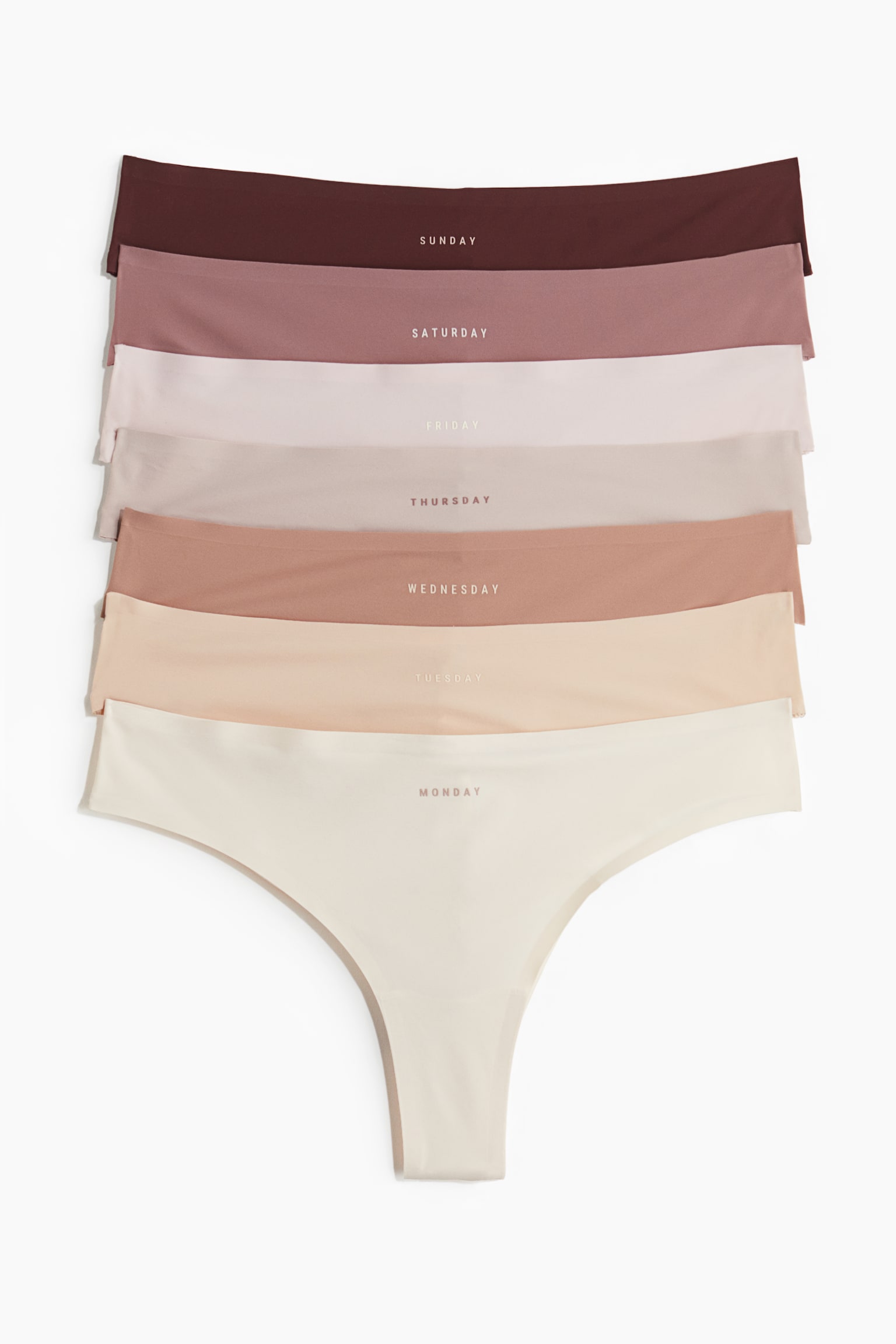 7-pack microfibre Brazilian briefs - Light beige/Weekdays - 1