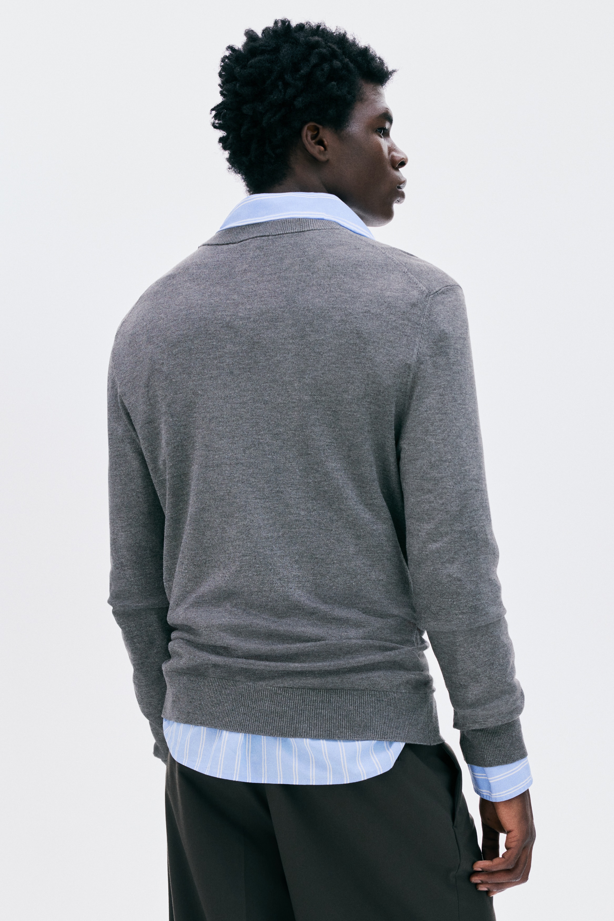 Pullover in maglia sottile Regular Fit - Grigio - UOMO | H&M IT