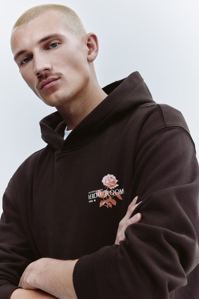 Relaxed-Fit Printed Hoodie - Dark brown/Verdant Blooms/Black/Northern Rockies/White/STM/Black/Appetites/White/Endless Horizons - 6