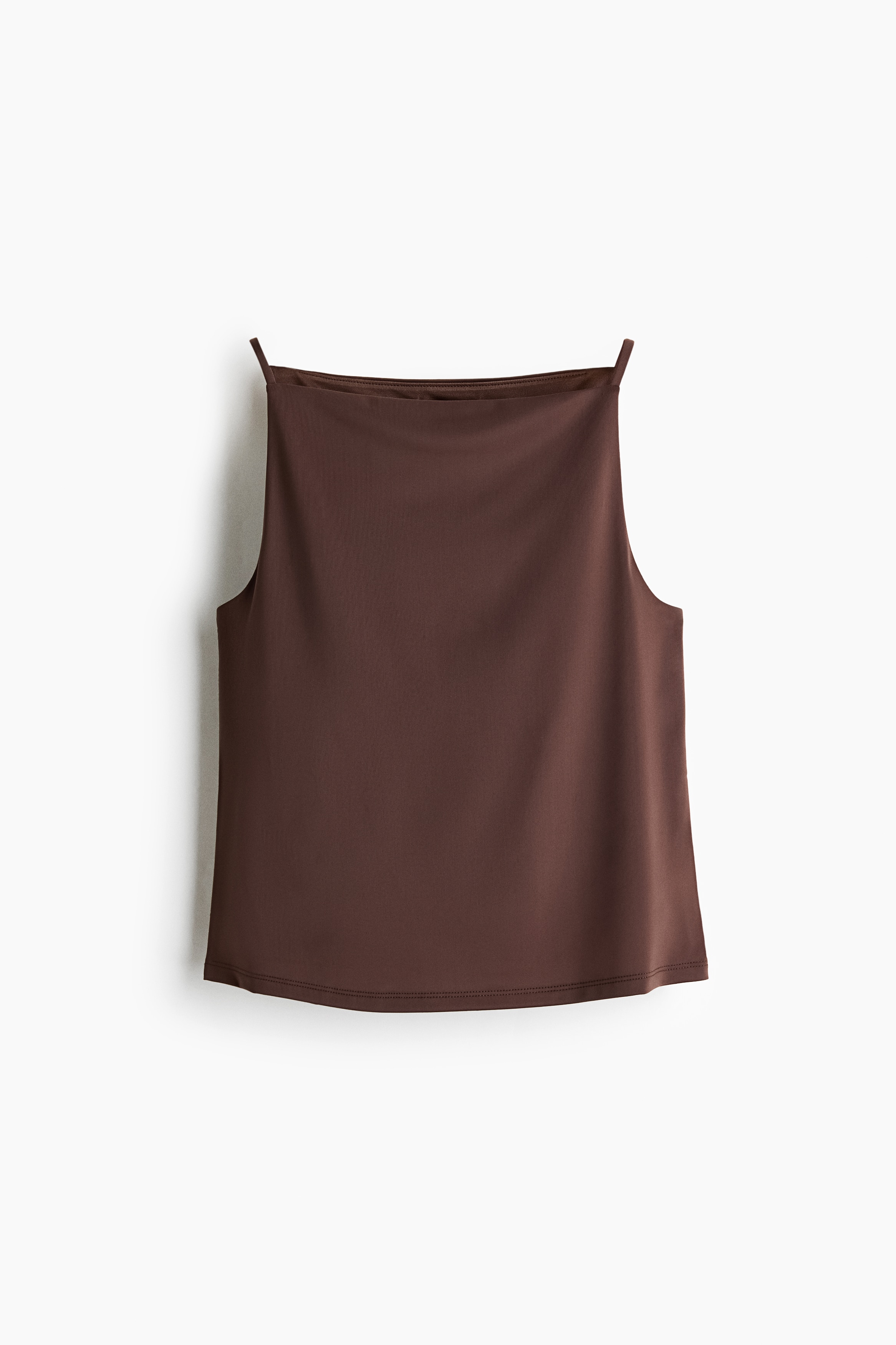 Trägertop aus Jersey - Dunkelbraun/Black