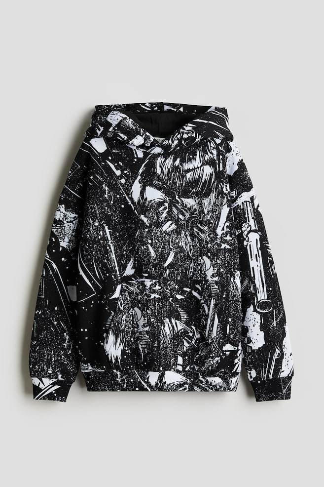Bluza z kapturem i z motywem - Czarny/Gwiezdne wojny/Fioletowy/Gwiezdne wojny/Ciemnoszary/Pogromcy duchów/Czarny/Nadruk - 1
