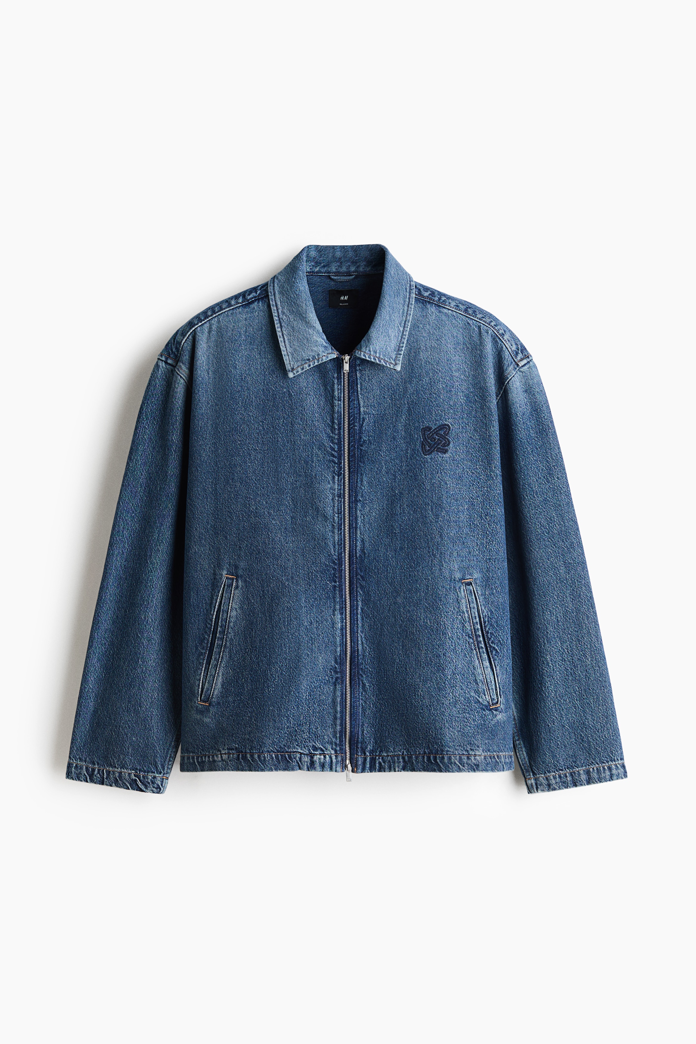 Embroidered denim overshirt