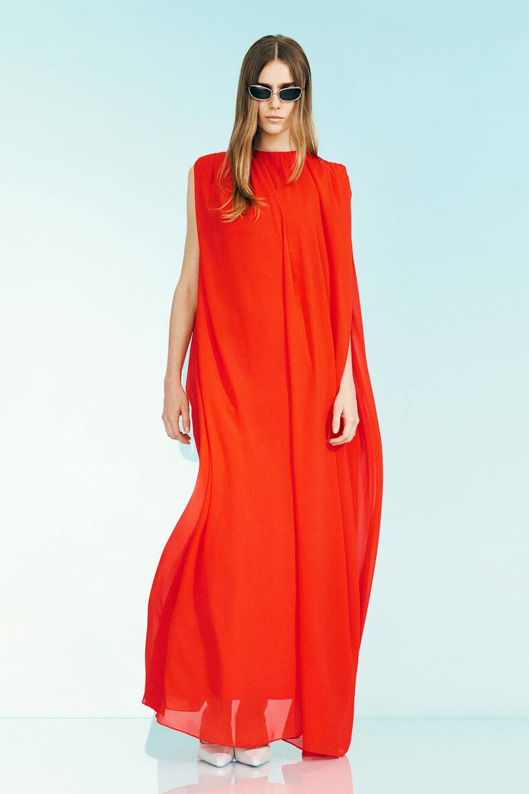 Draped Chiffon Dress