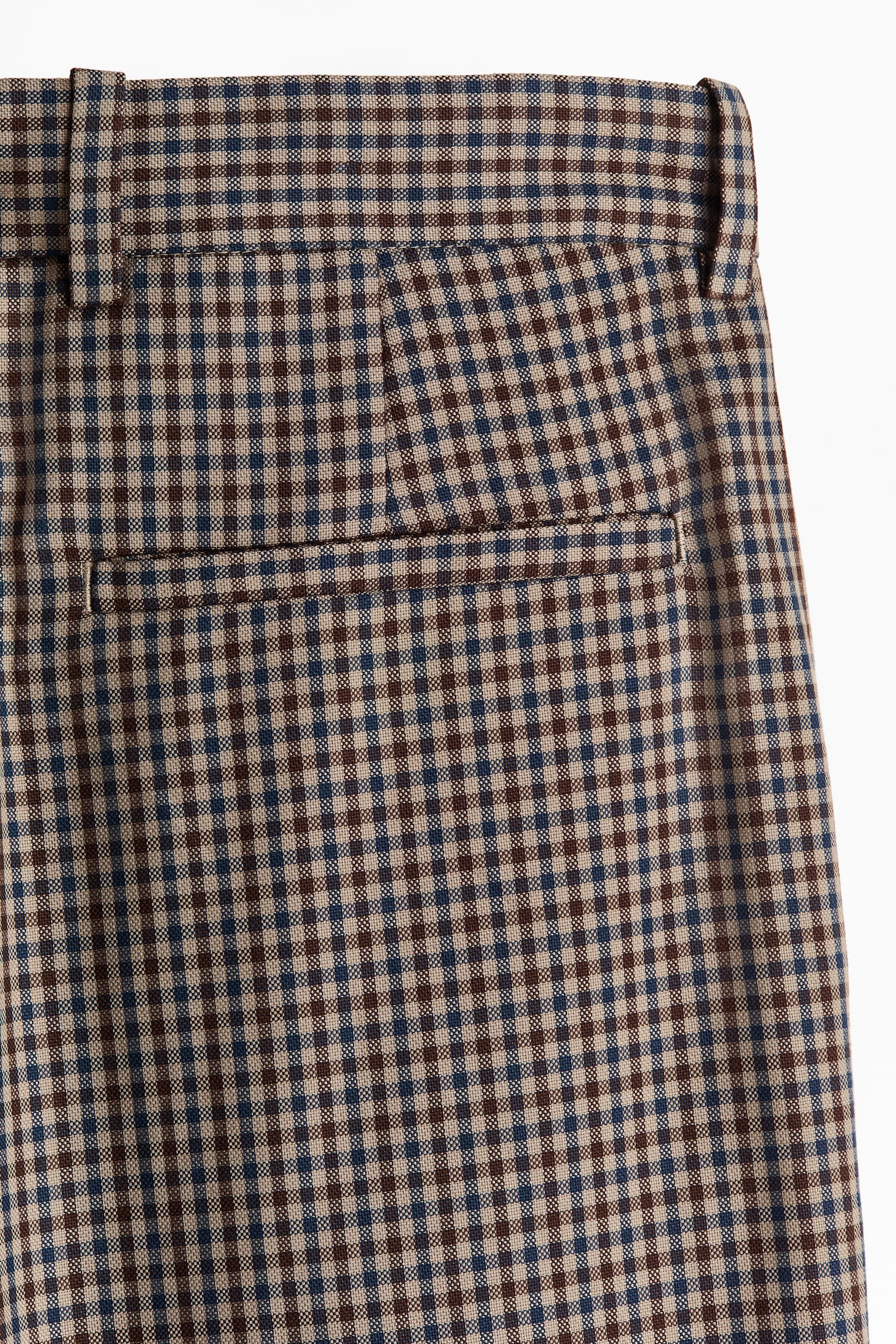Мужские брюки H&M Oversized Wide-Leg Tailored, цвет: Серо-коричневый / Клетчатый — фото 6