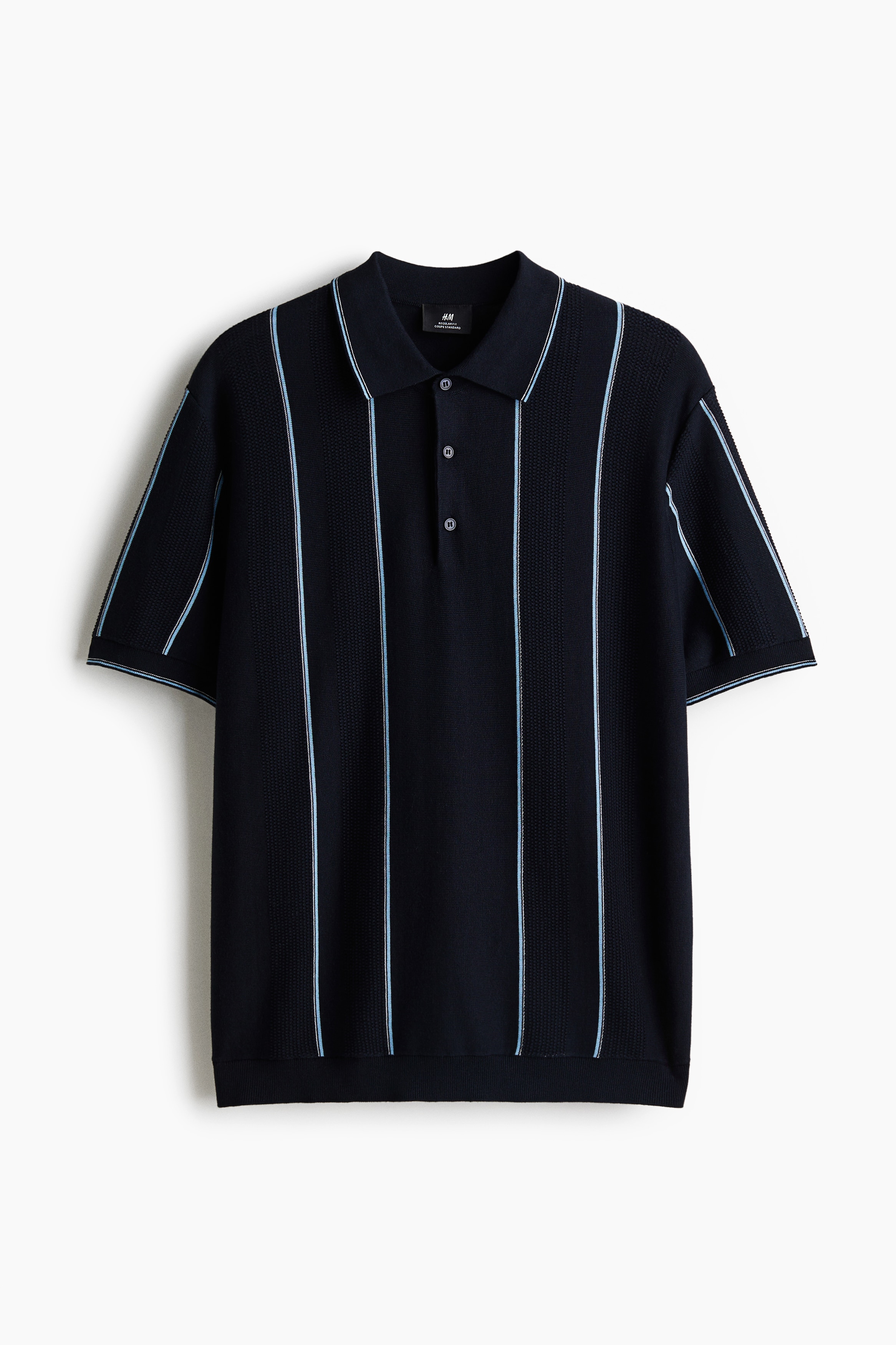 Regular-Fit Polo Shirt - Navy blue/White/striped/Dark beige