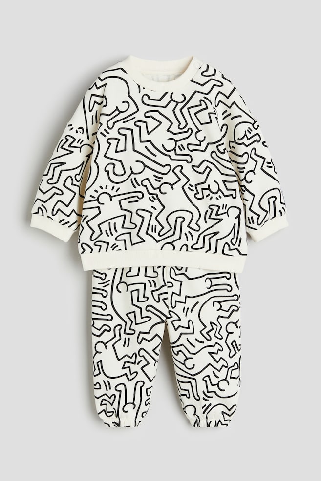 2-piece sweatshirt set - White/Keith Haring/Dark grey/Mickey Mouse/Dark green/Mickey Mouse/Natural white/LEGO DUPLO/dc/dc/dc/dc/dc/dc - 1