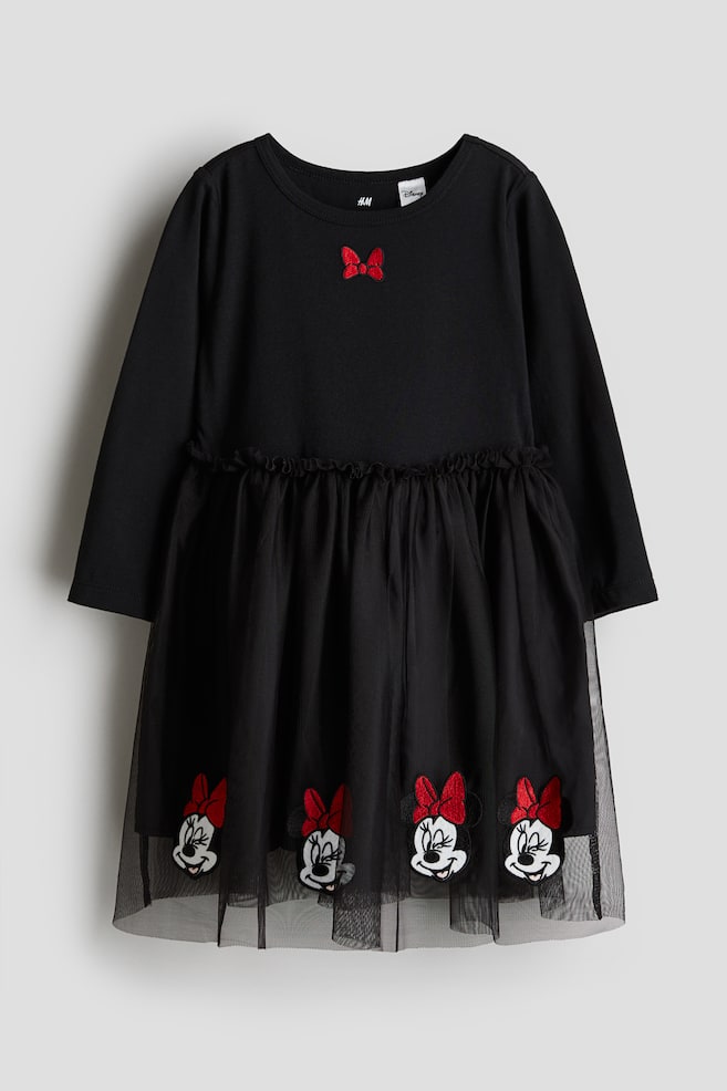 Robe imprimée avec jupe en tulle - Noir/Minnie - 1
