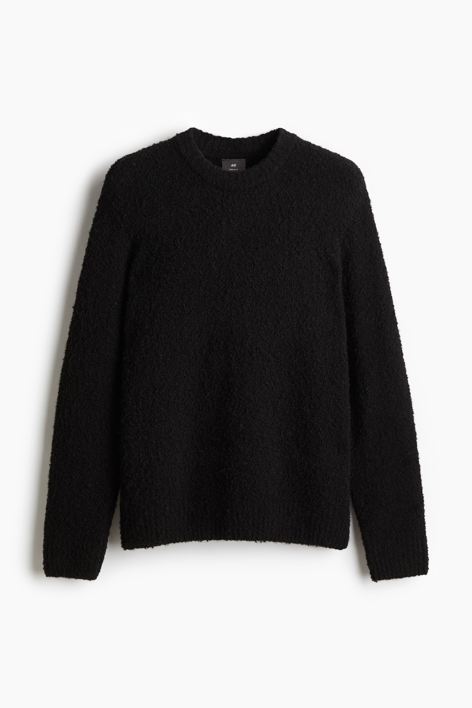 Regular Fit Fine-knit jumper - Svart/Crèmevit/Beige/Vinröd - 2