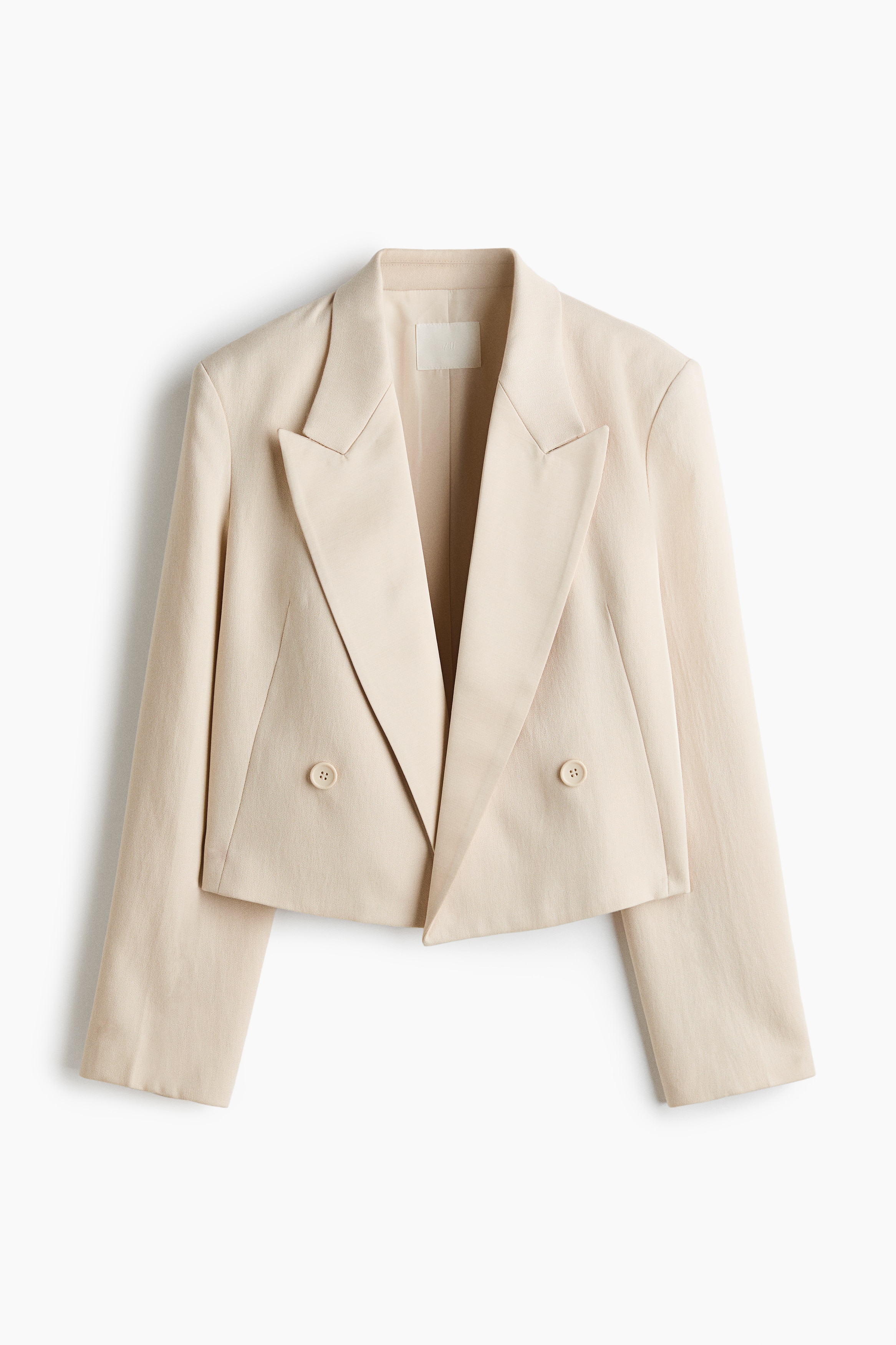 Blazer corto aperto in doppio tessuto