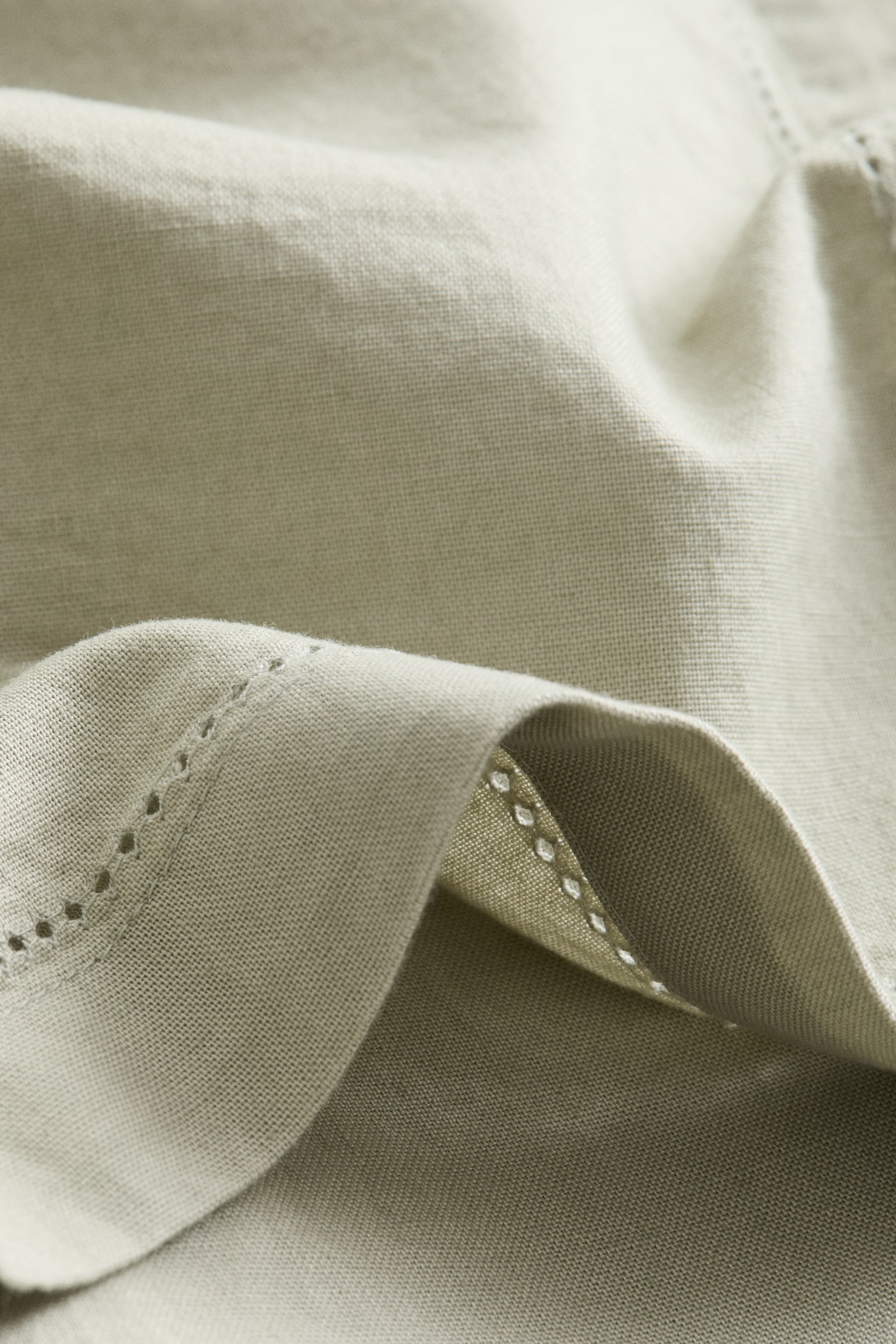 Cotton tablecloth - Sage green/White/Light beige/Light dusty pink - 2