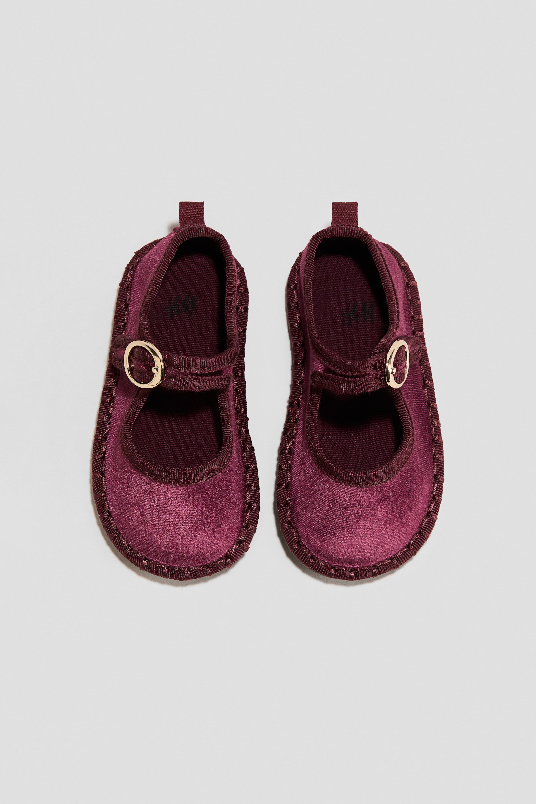 Agrandir l'image: Ballerines en velours - Rouge foncé - ENFANT | H&M FR 1