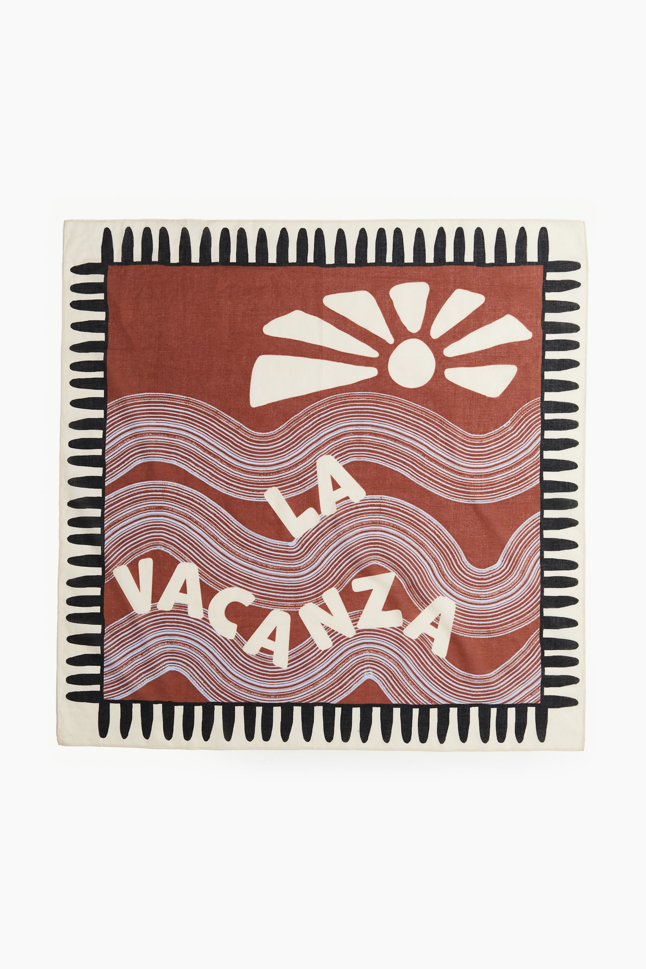 Printed cotton scarf - Brown/La Vacanza - Ladies | H&M GB