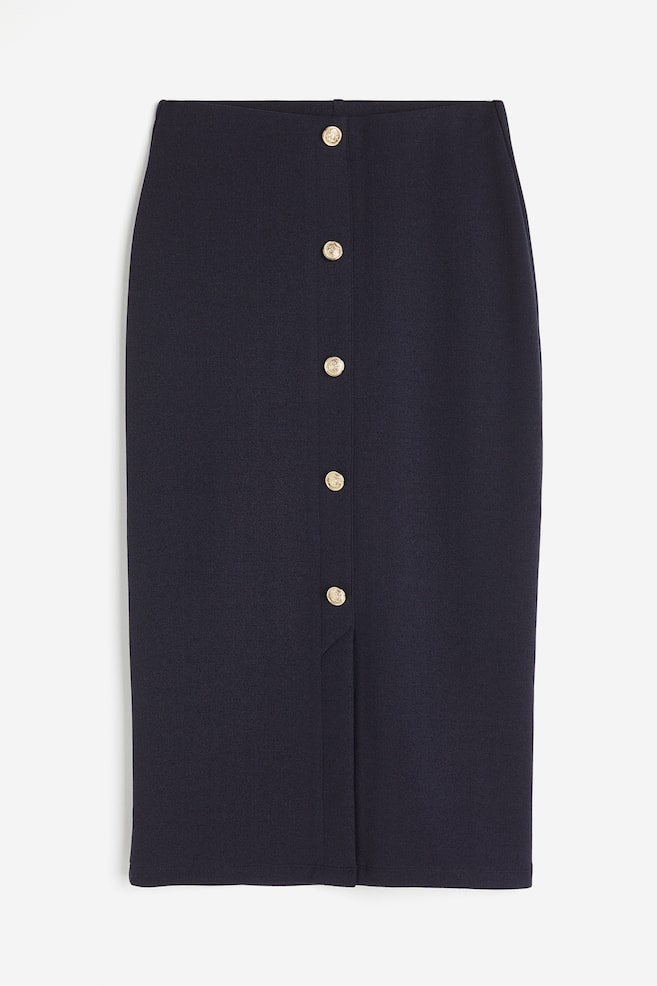 Button-front skirt - Navy blue/Black - 2