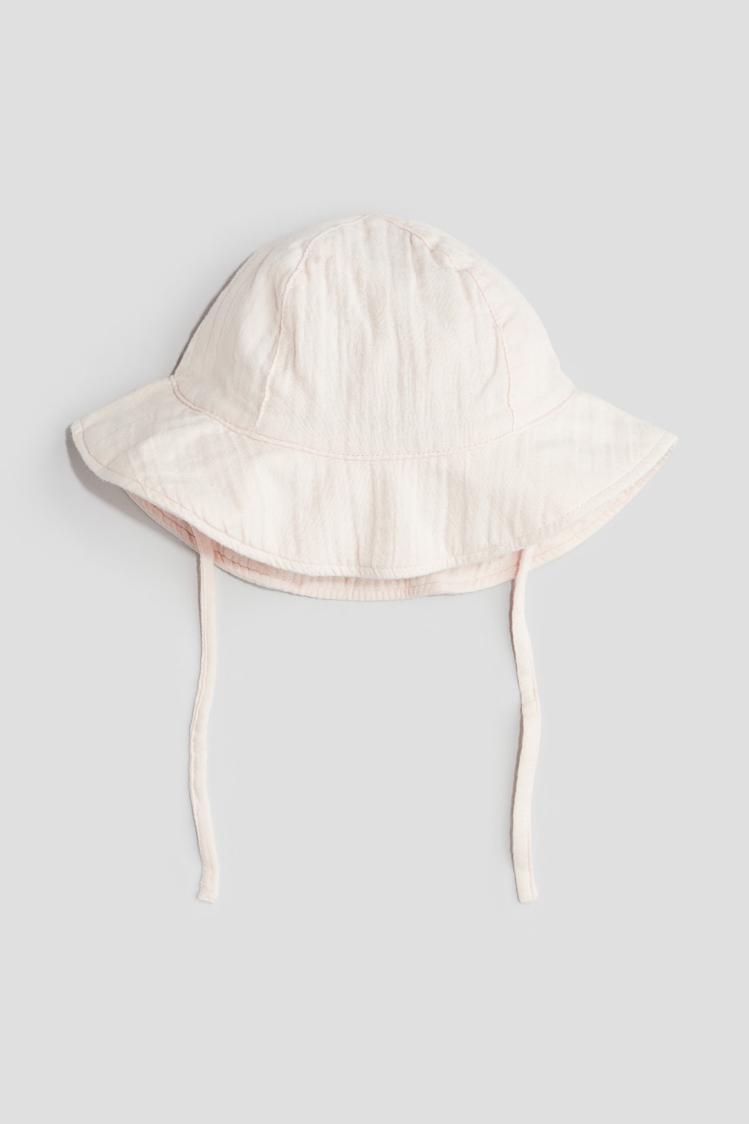 Cotton Muslin Sun Hat - Light pink/White - 1