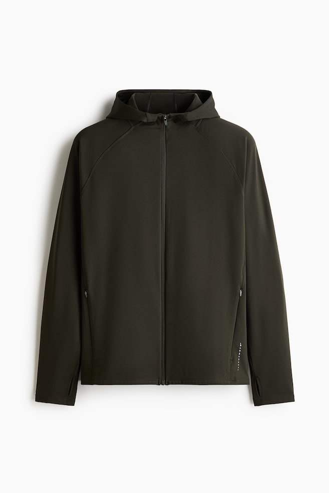 Warm Activewear Hooded Jacket with ThermoMove™ - Dark olive - 1