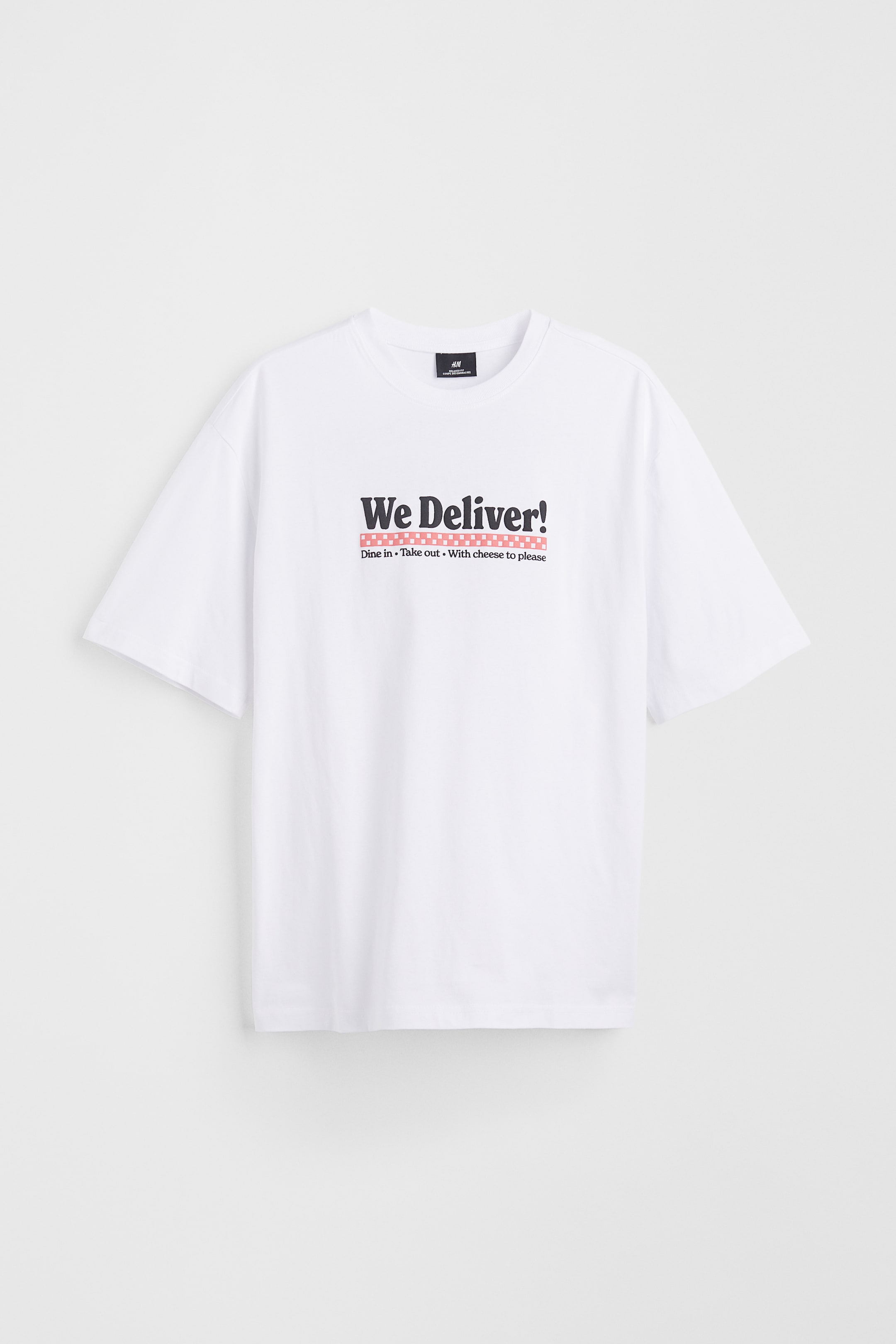 查看大圖: 寬鬆剪裁圖案T恤 - 白色/比薩 - Men | H&M 1