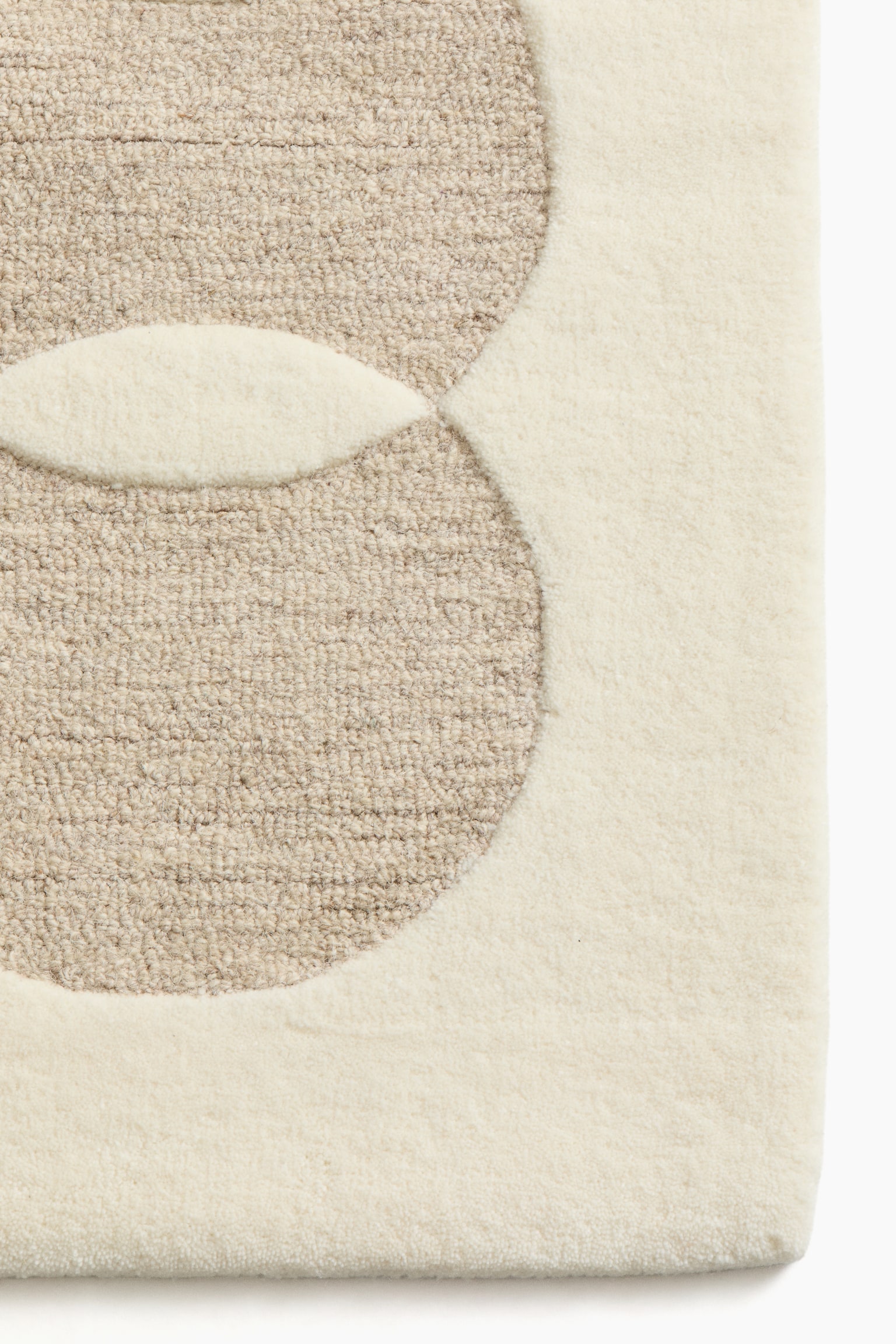 Tufted wool rug - Light beige/Patterned - 4