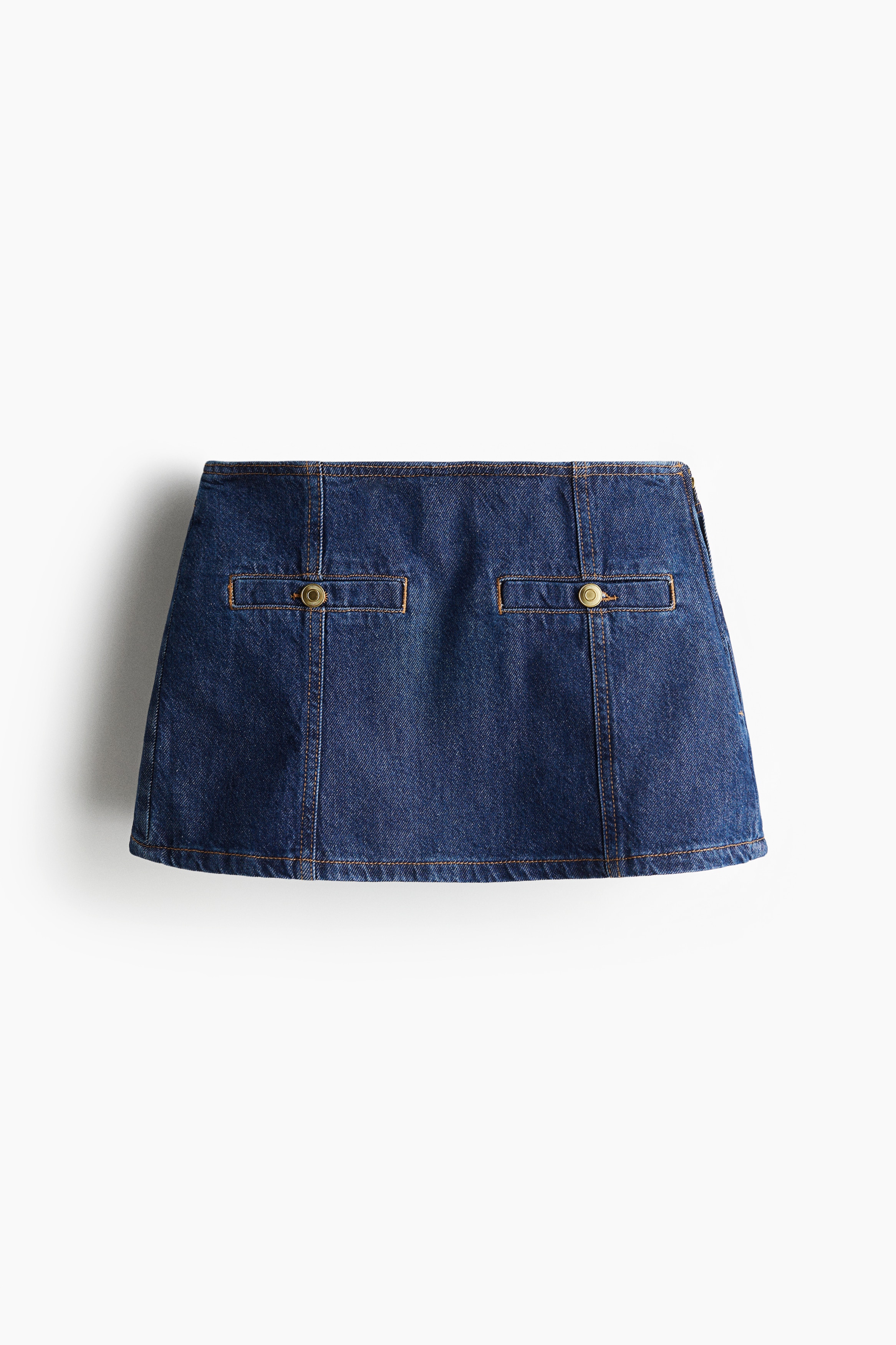 Kot Şort Etek - Koyu kot mavisi