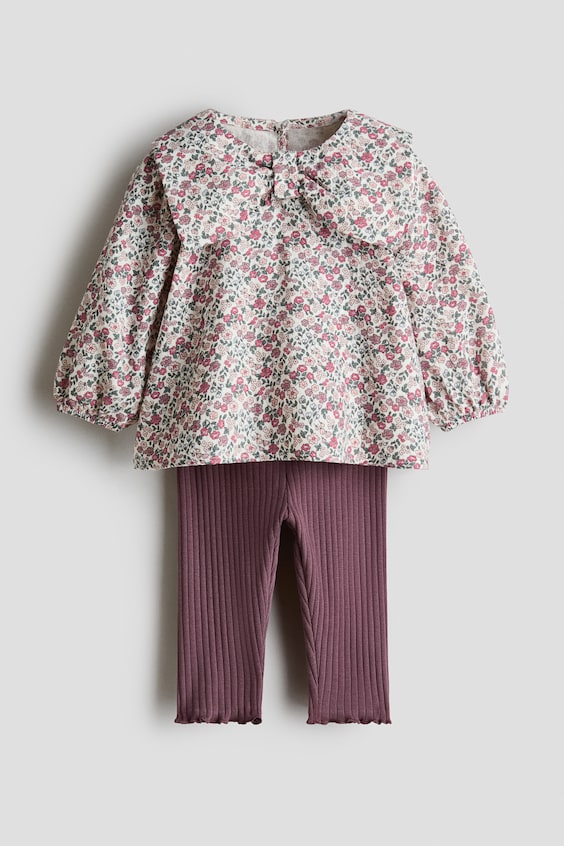 Детские топы H&M 2-Piece Blouse and Leggings Set