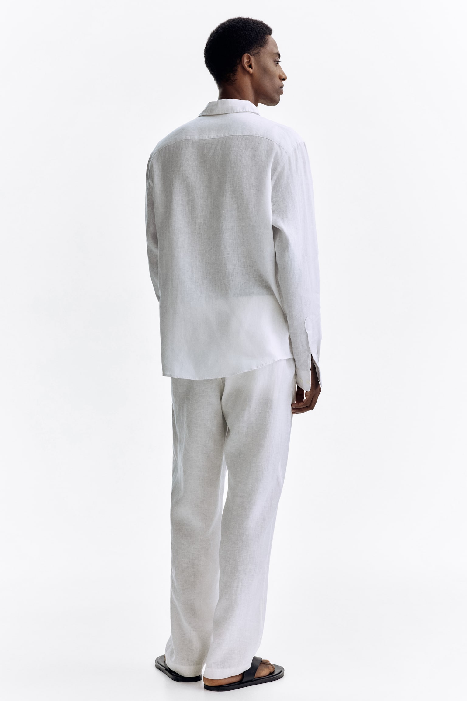 Pantalon Regular Fit en lin - Blanc/Beige foncé/Beige clair/Noir/Gris foncé/Bleu marine - 3
