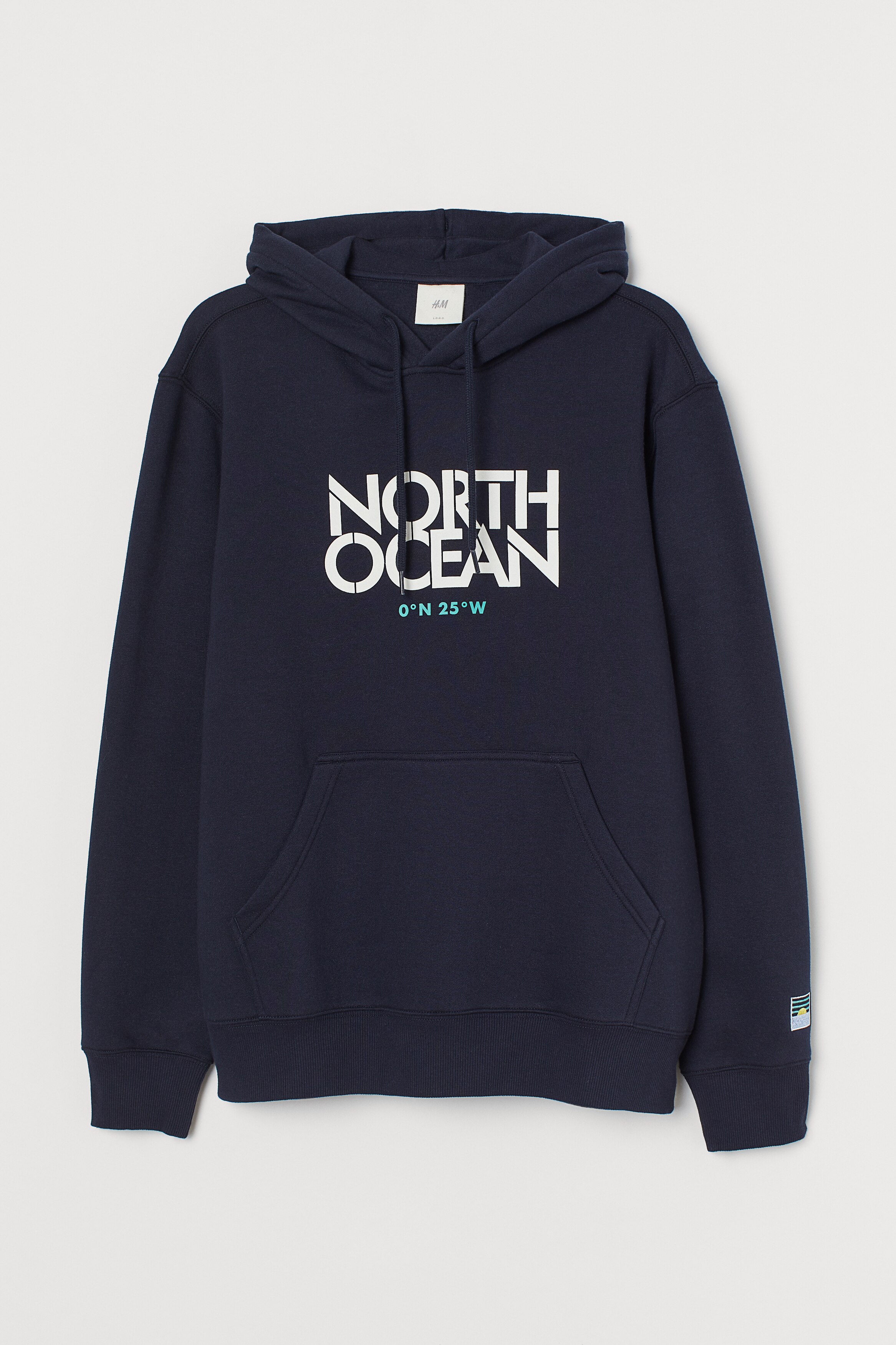 Printed Hoodie Dark blue North Ocean Men H M US