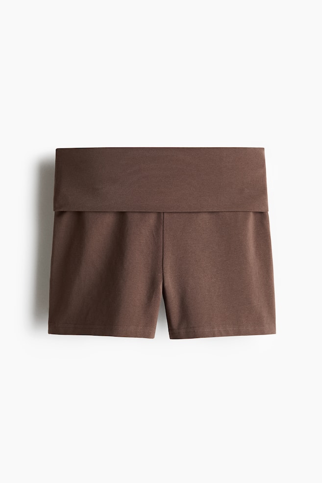 Cotton Jersey Hot Pants - Dark brown/Black - 1