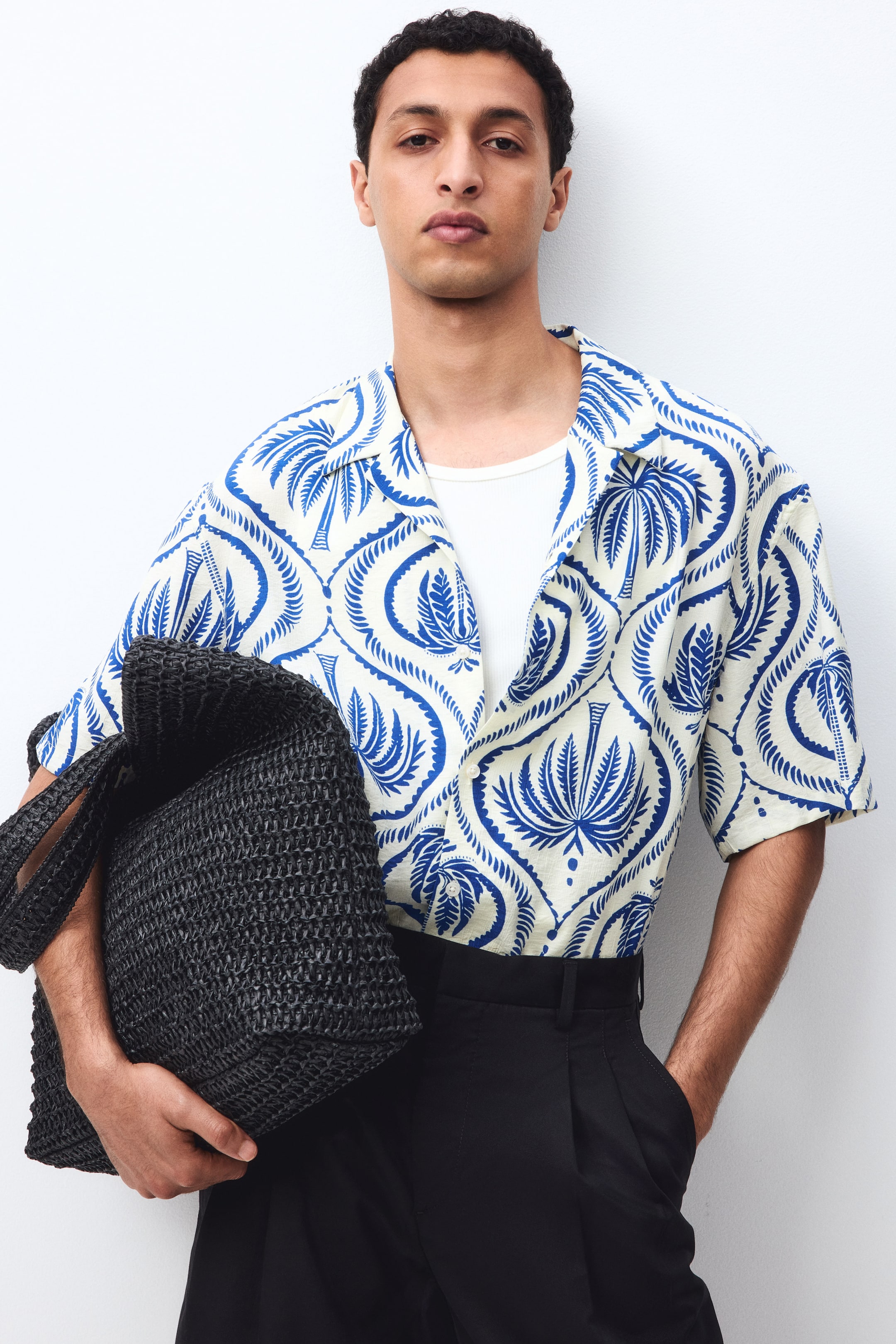 Chemise décontractée à col cubain