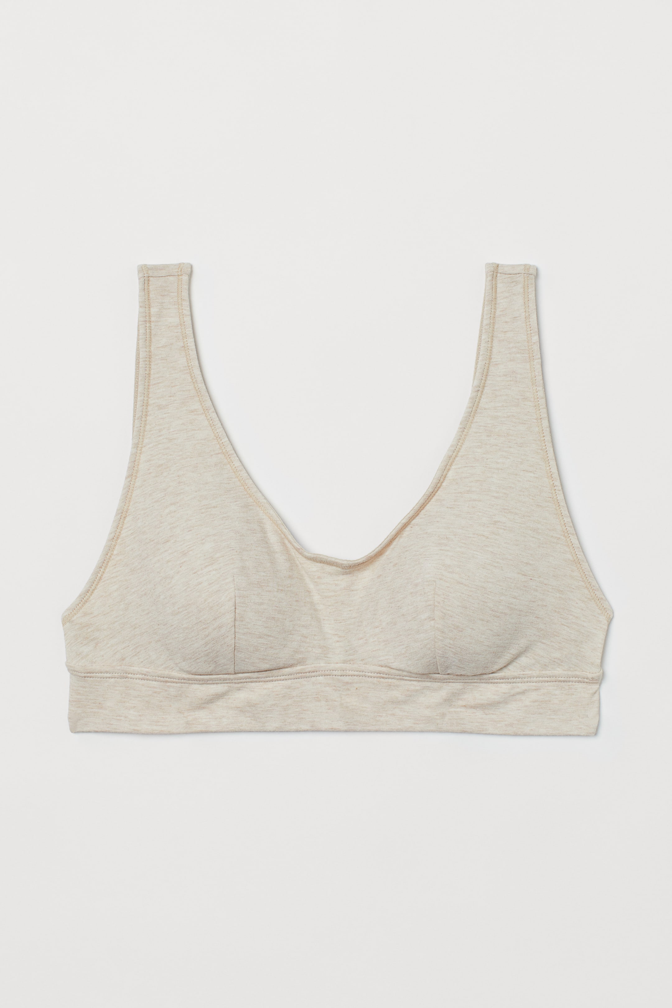 拡大画像を表示: コットンパッドブラ - ライトベージュメランジ - レディース | H&M JP 1