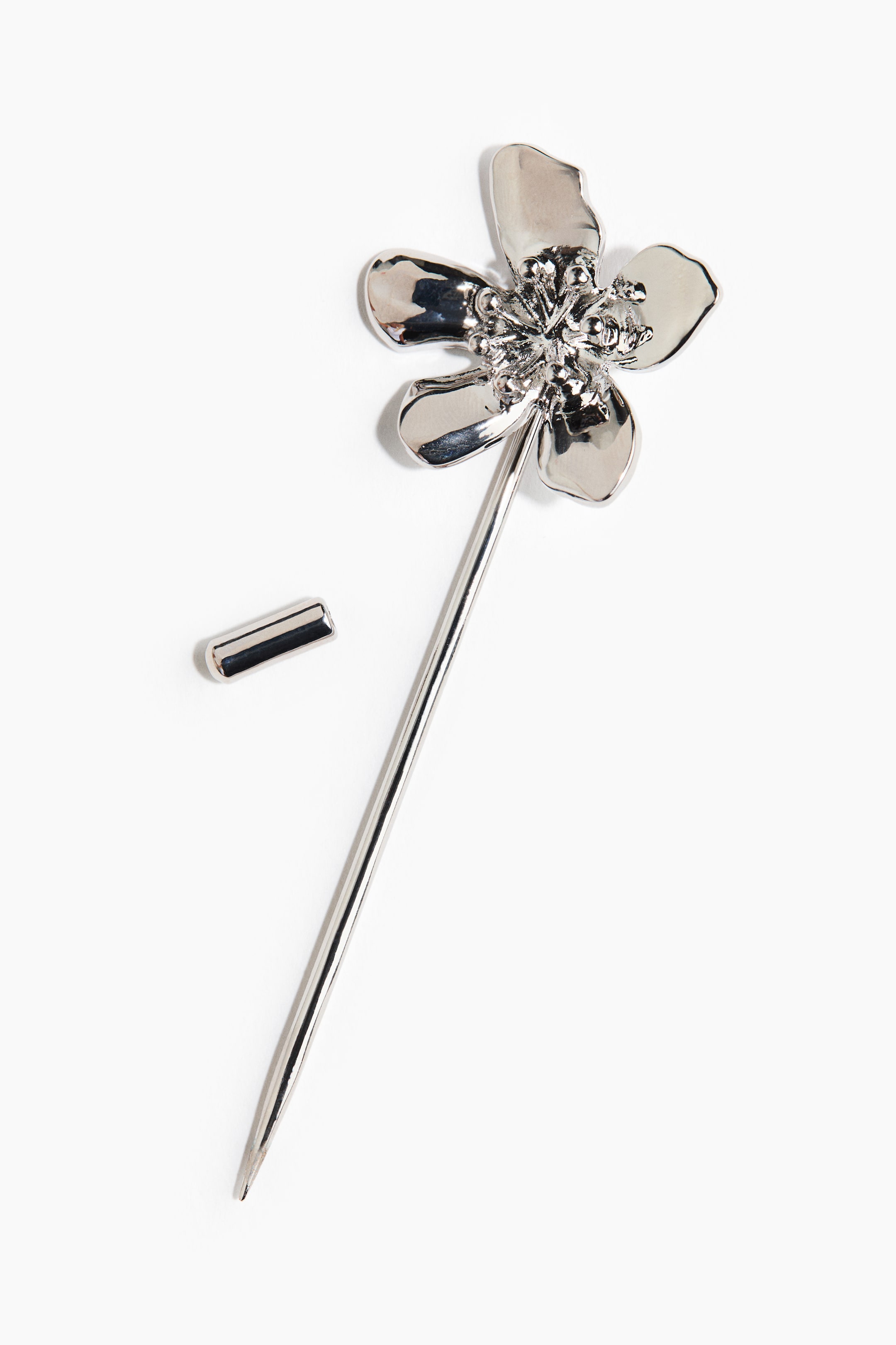 Visa större bild: Flower brooch - Silver-coloured - HERR | H&M FI 2