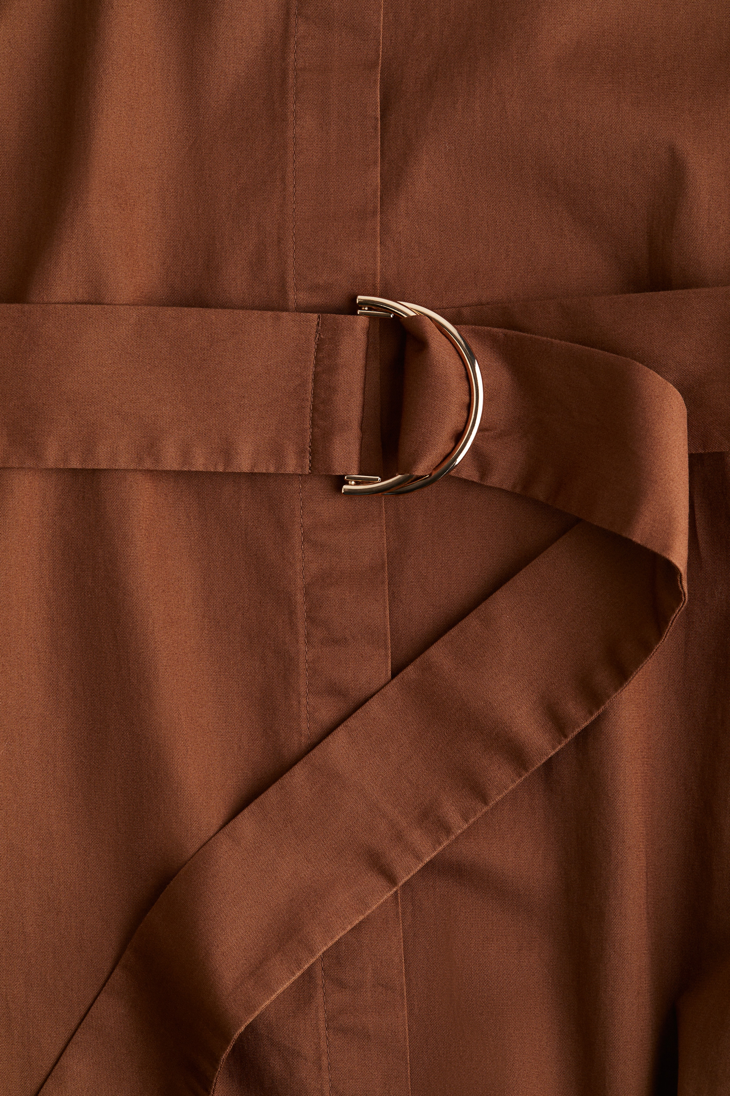 Belted poplin shirt dress