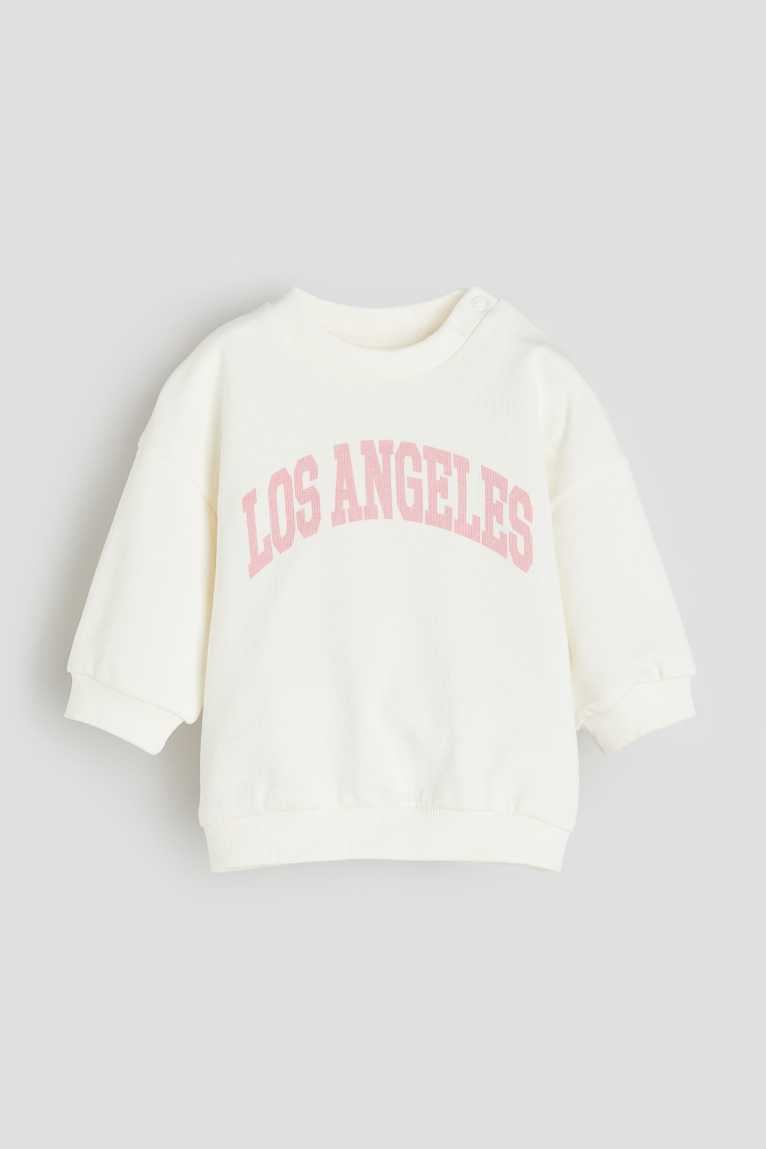 Text Print Cotton Sweater - White/Los Angeles/Dark blue/New York - 1