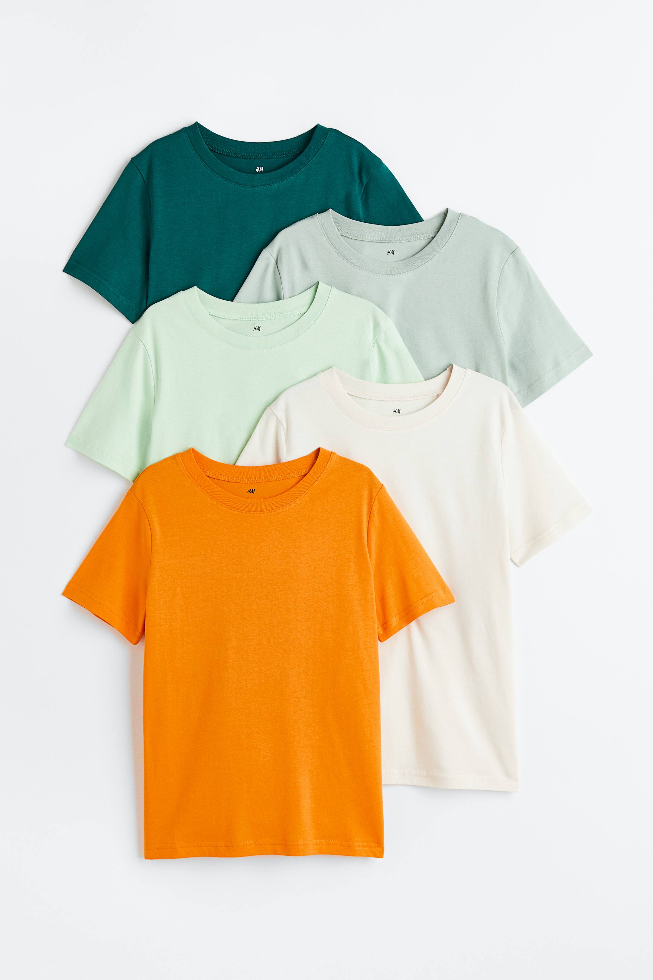 5-pack-t-shirts-dark-green-light-green-kids-h-m-us