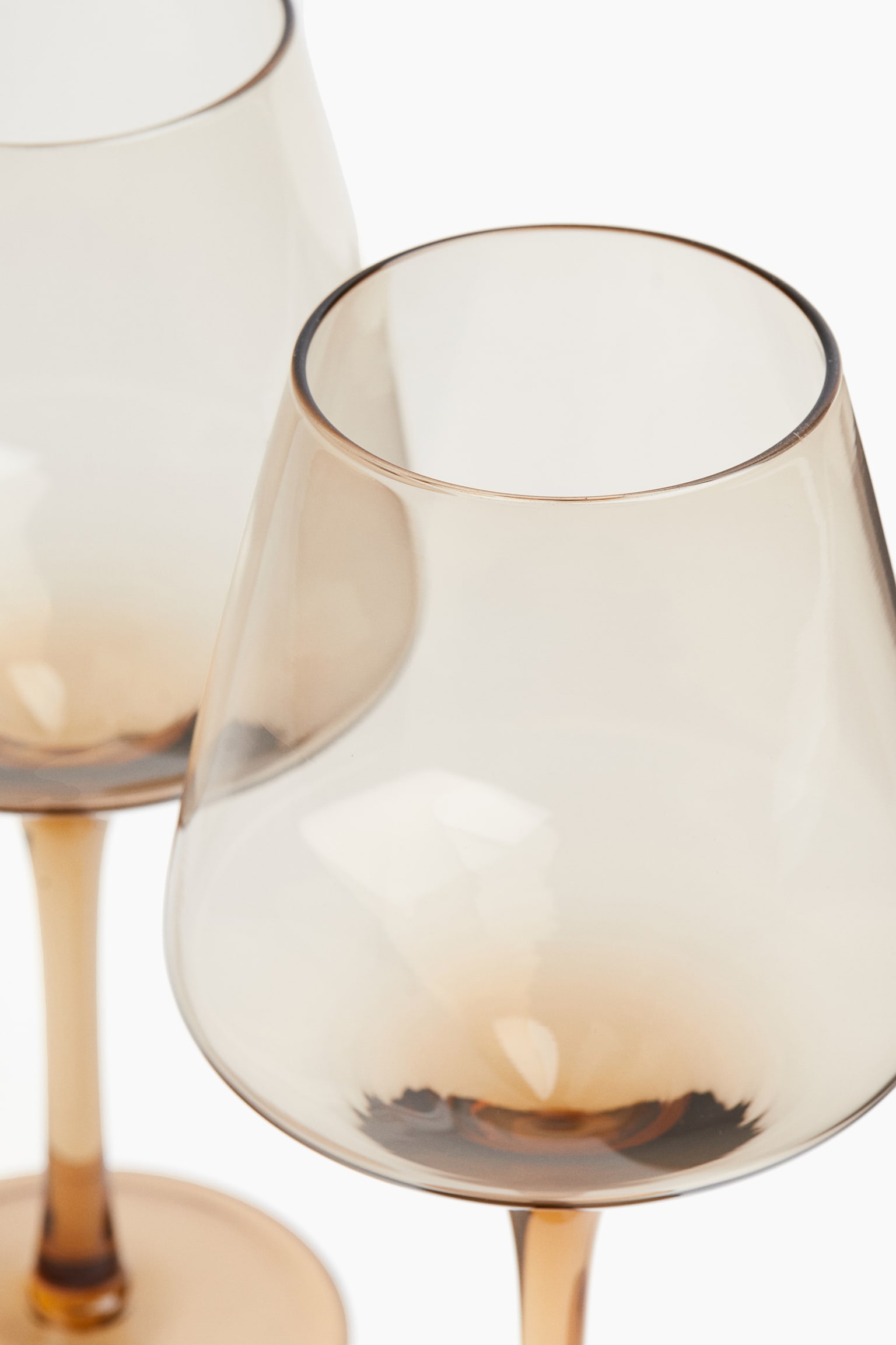 Lot de 2 verres à vin - Beige/Gris foncé/Transparent - 3